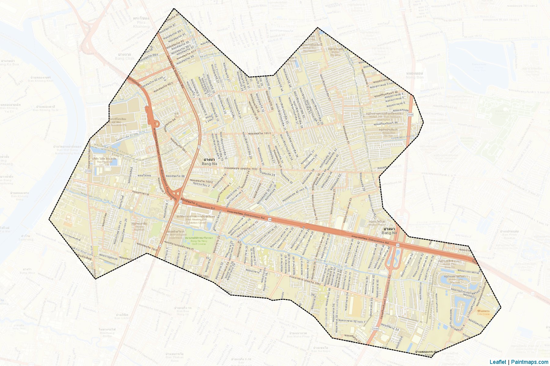 Muestras de recorte de mapas Phra Khanong (Bangkok)-2