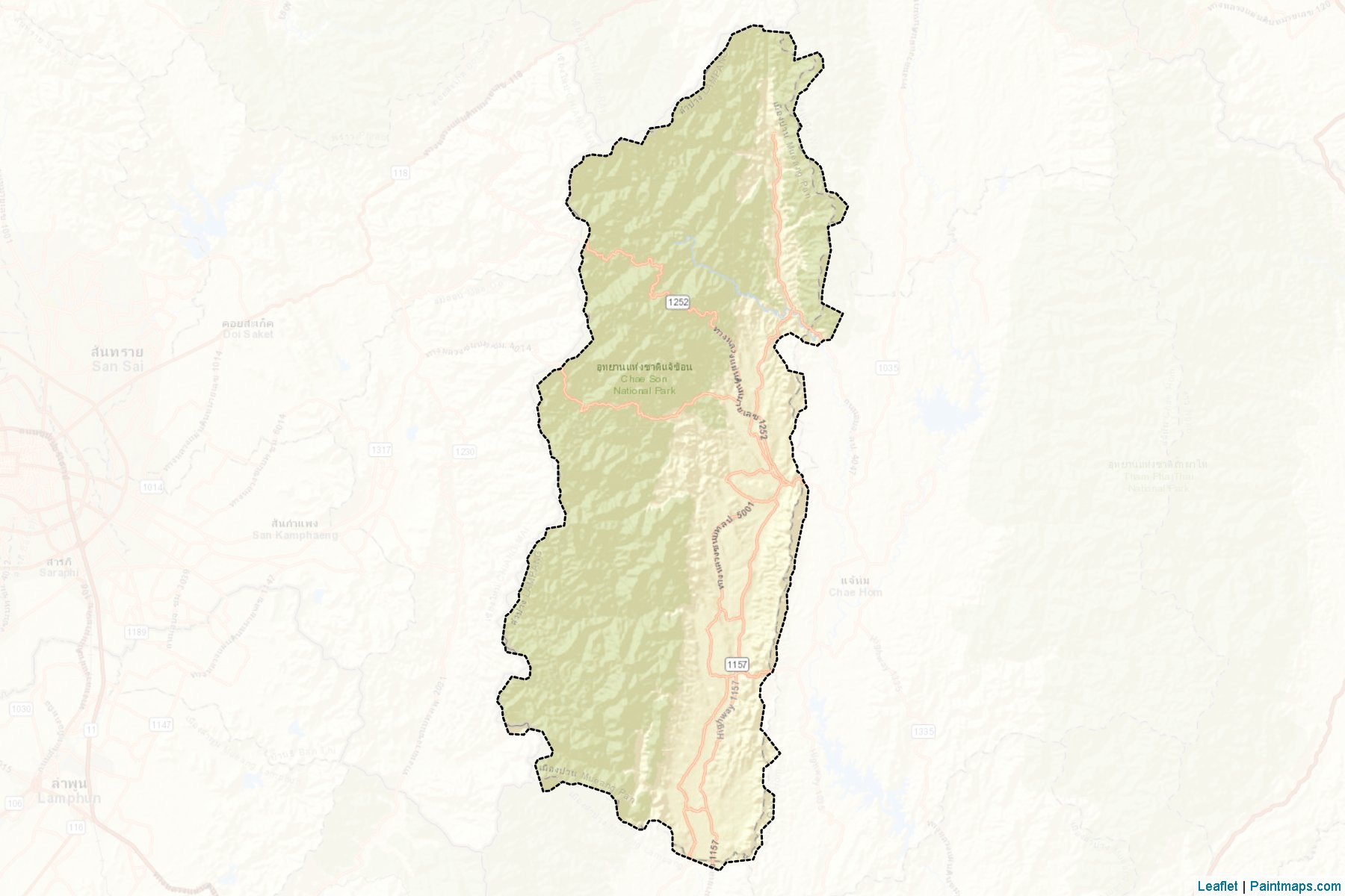 Muestras de recorte de mapas Muang Pan (Lampang)-2