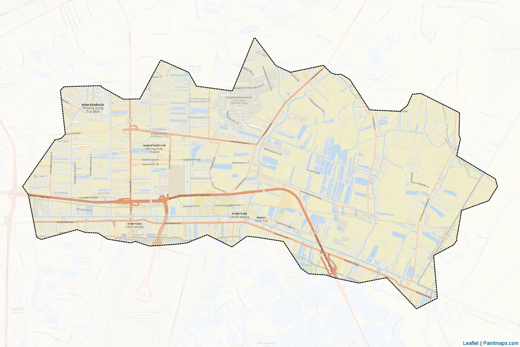 Muestras de recorte de mapas Latkrabang (Bangkok)-2