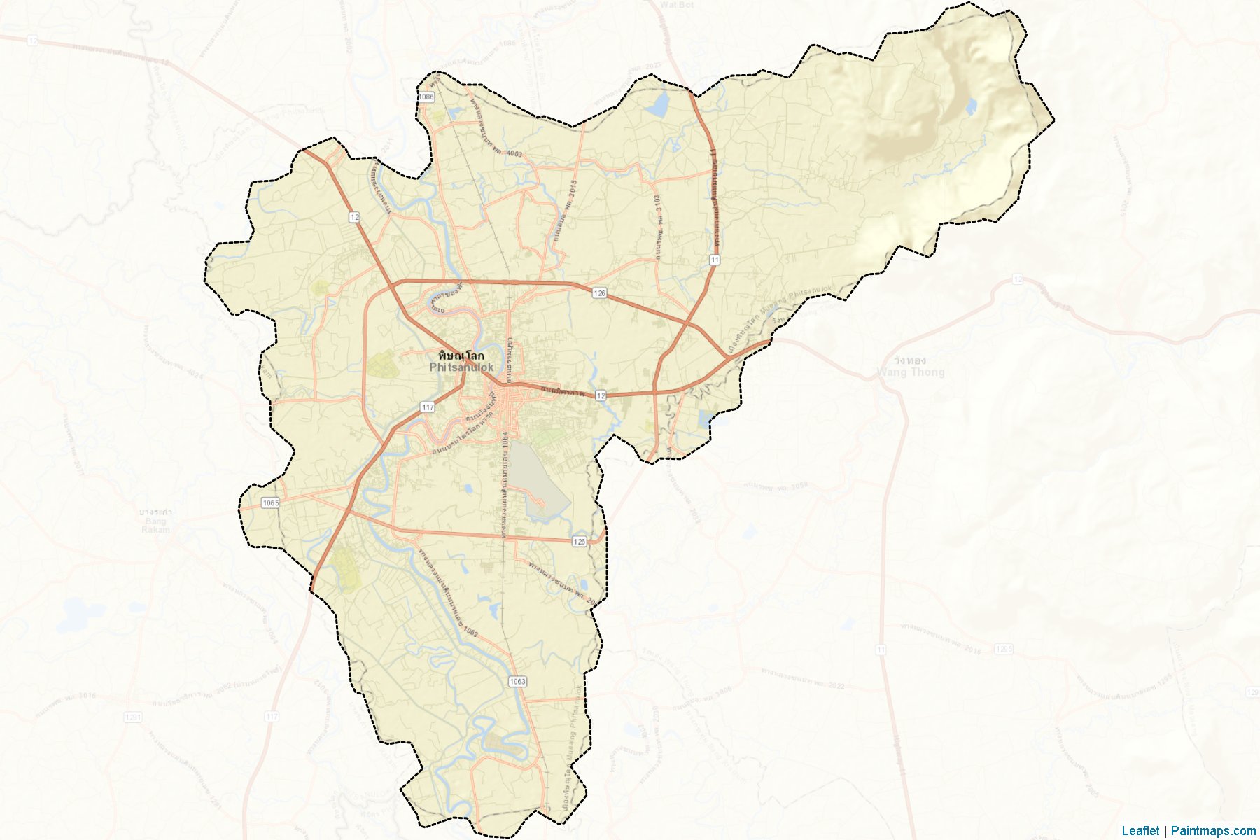 Phitsanulok (Phitsanulok) Map Cropping Samples-2