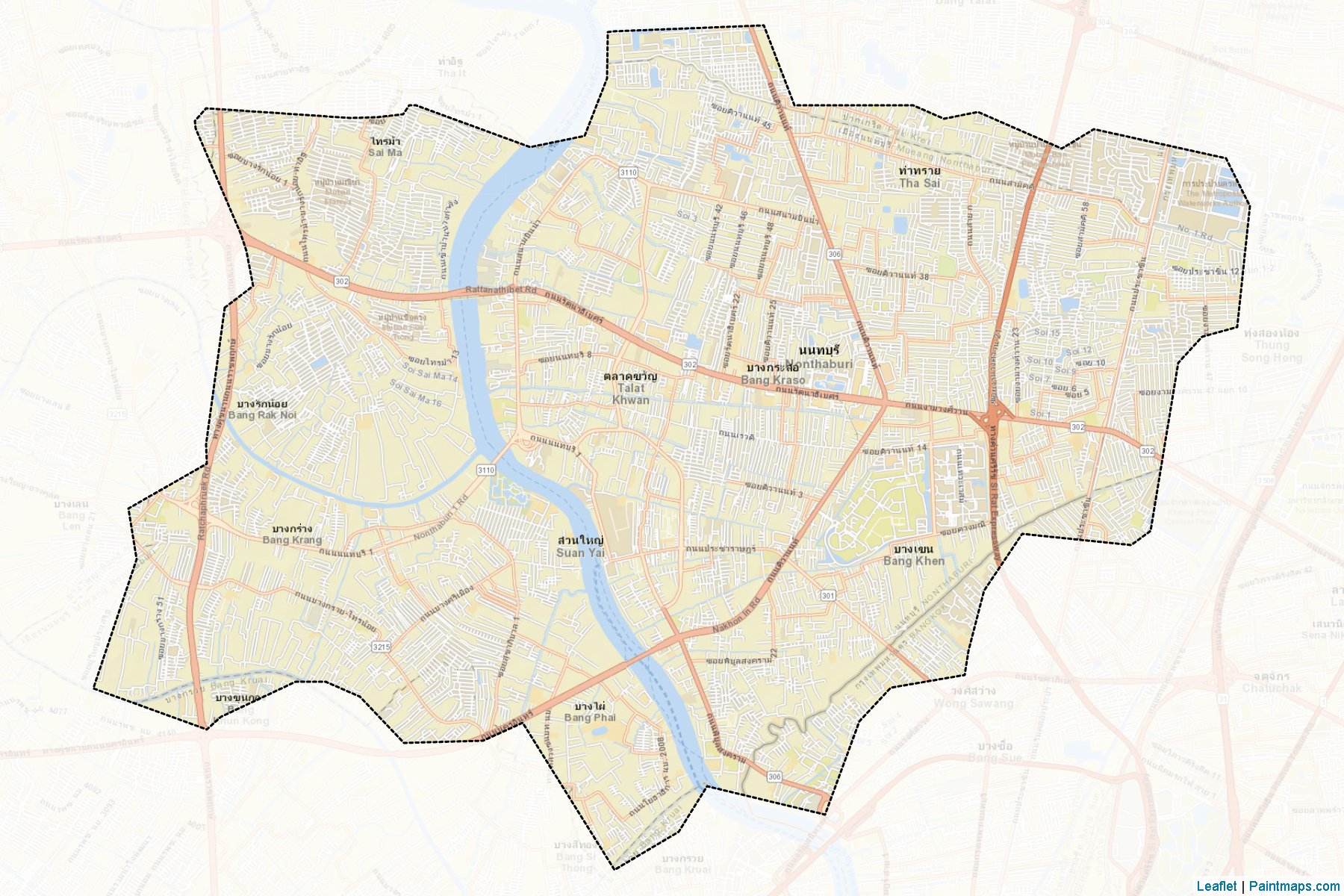 Nonthaburi (Nonthaburi) Map Cropping Samples-2