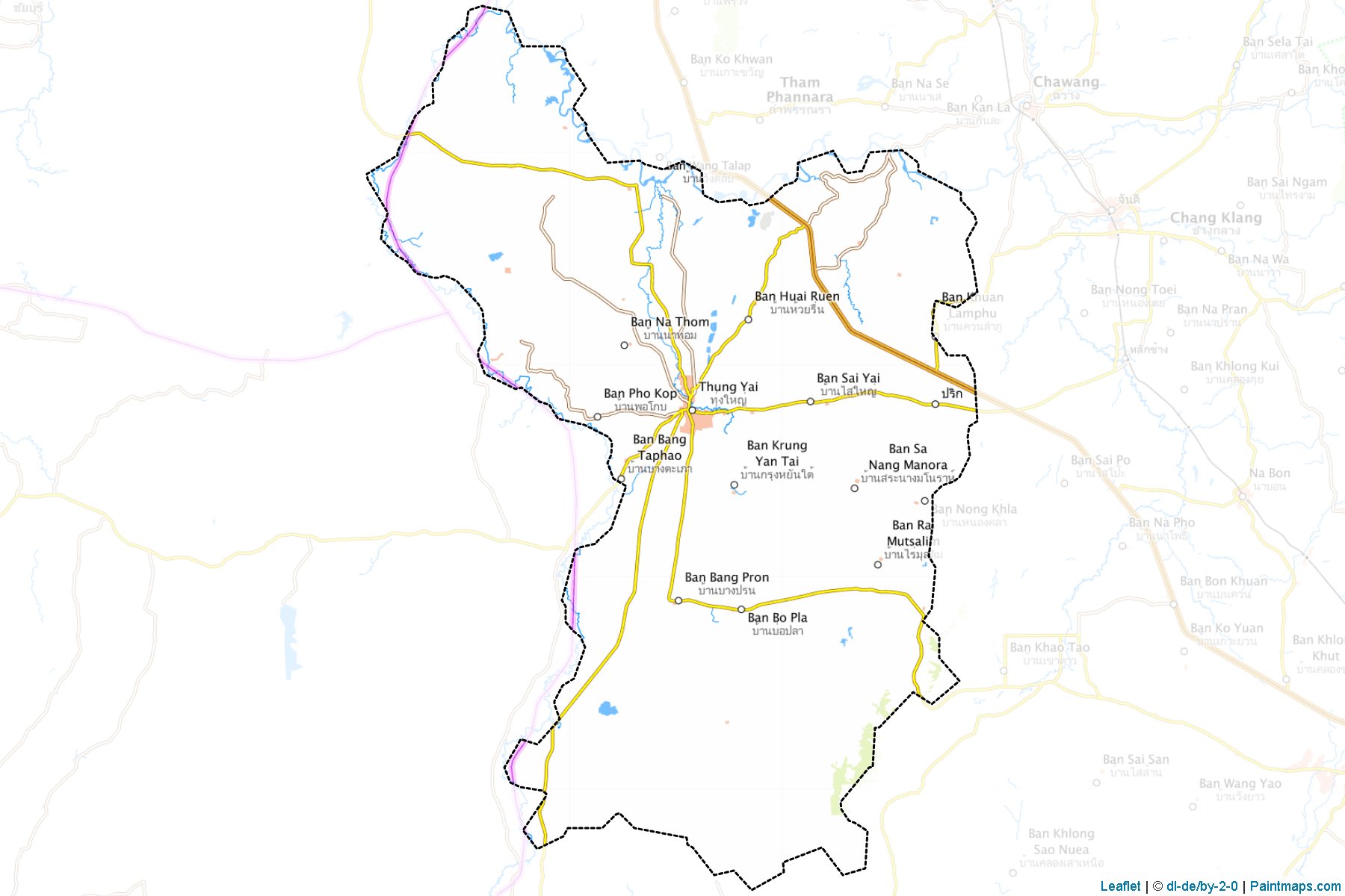 Thung Yai (Nakhon Si Thammarat) Haritası Örnekleri-1