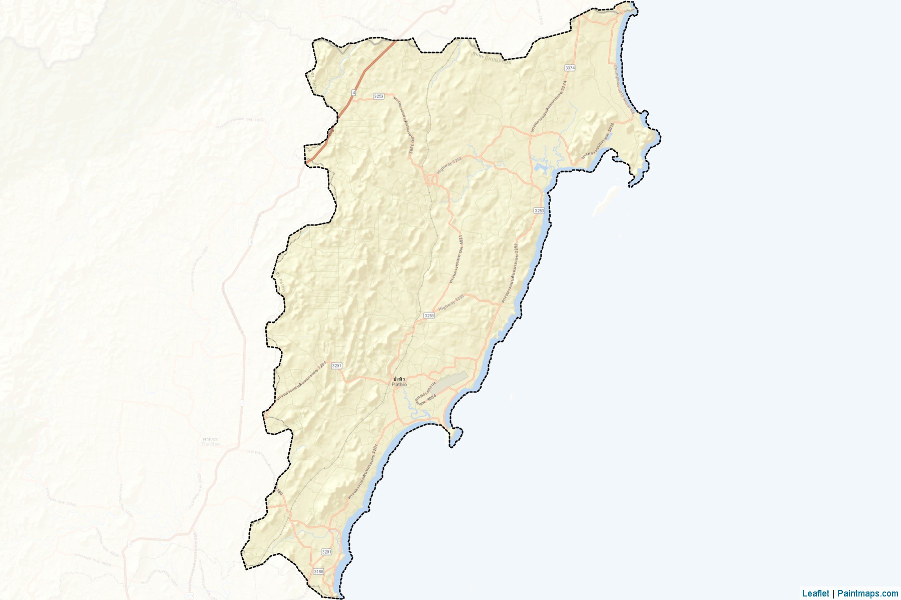 Muestras de recorte de mapas Pathiu (Chumphon)-2