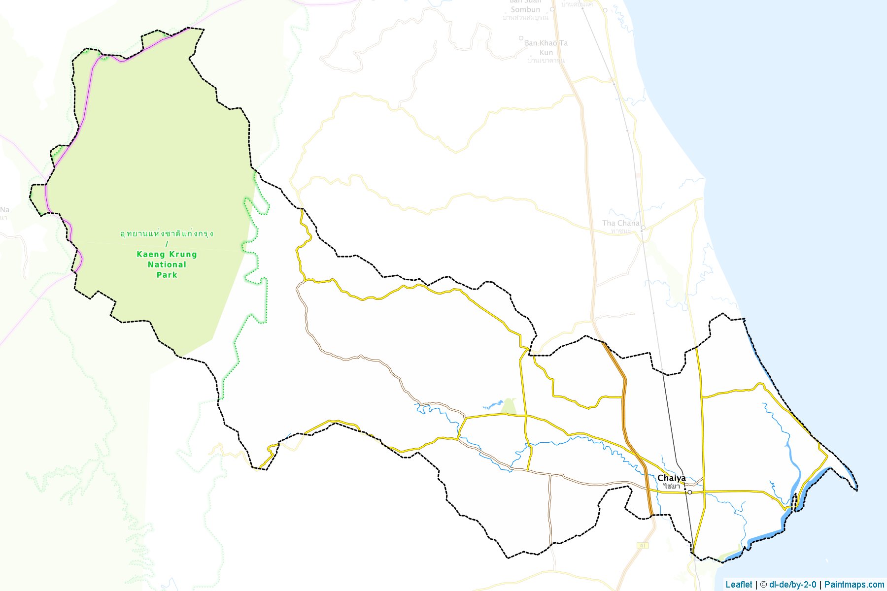 Muestras de recorte de mapas Chaiya (Surat Thani)-1