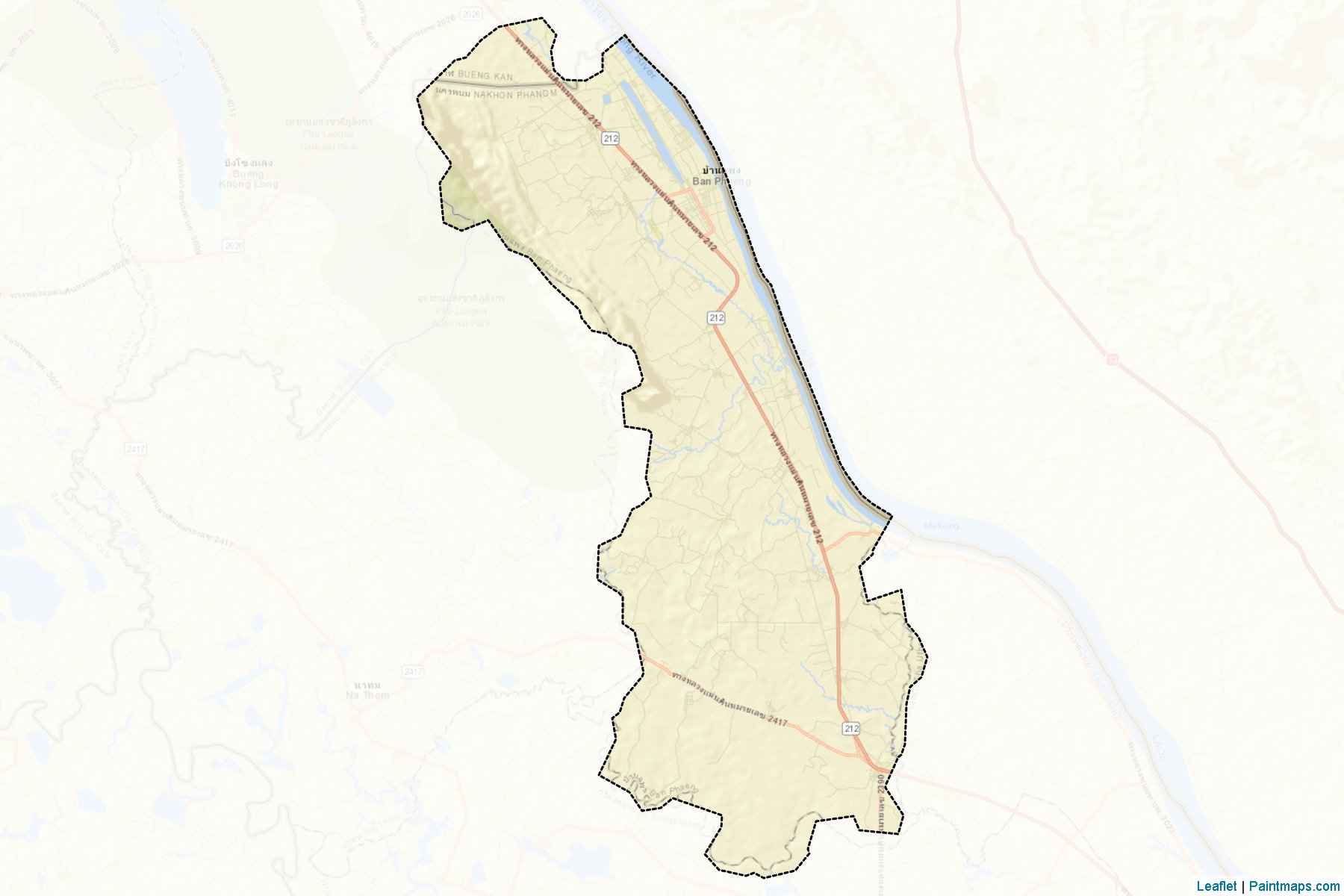 Muestras de recorte de mapas Ban Phaeng (Nakhon Phanom)-2