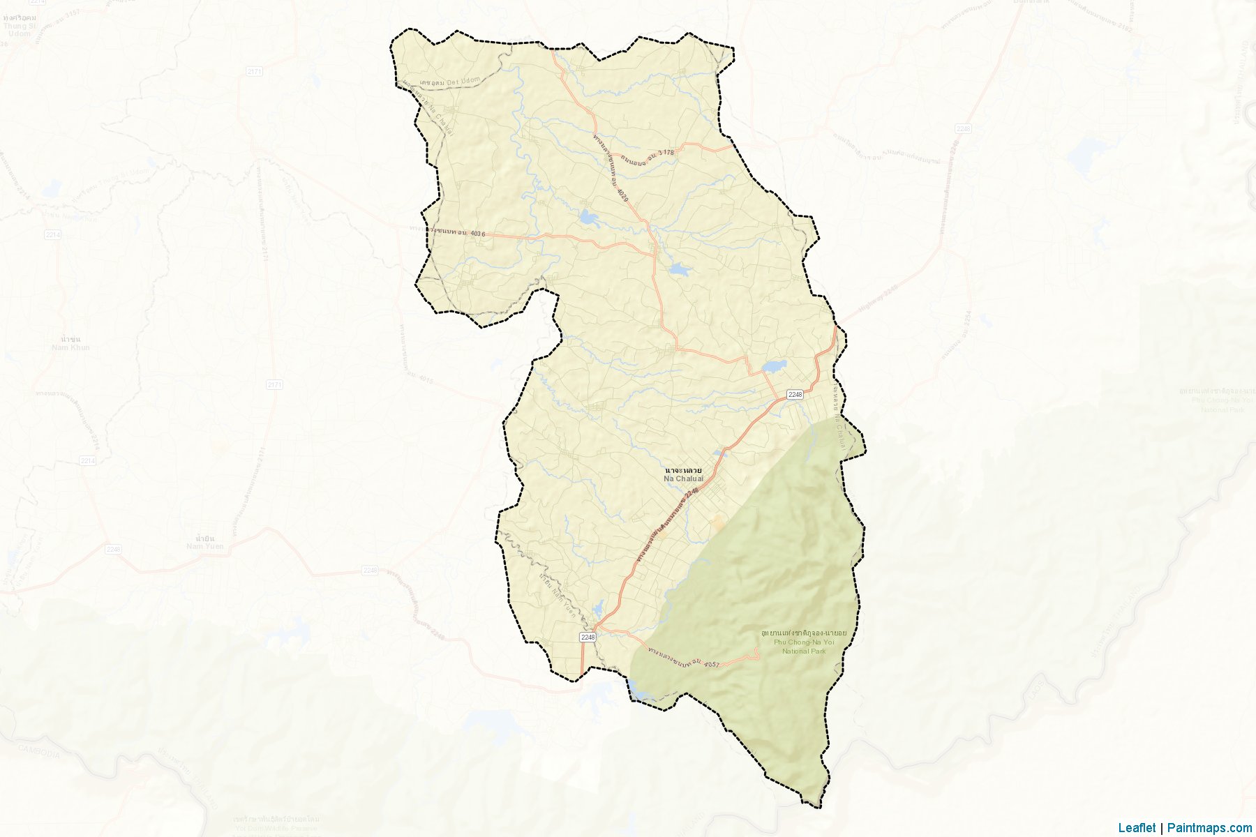 Muestras de recorte de mapas Na Chaluai (Ubon Ratchathani)-2