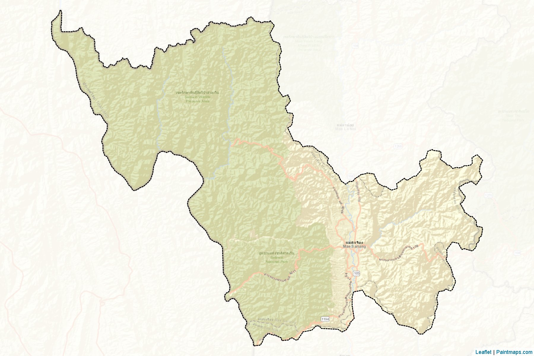 Mae Sariang (Mae Hong Son) Map Cropping Samples-2