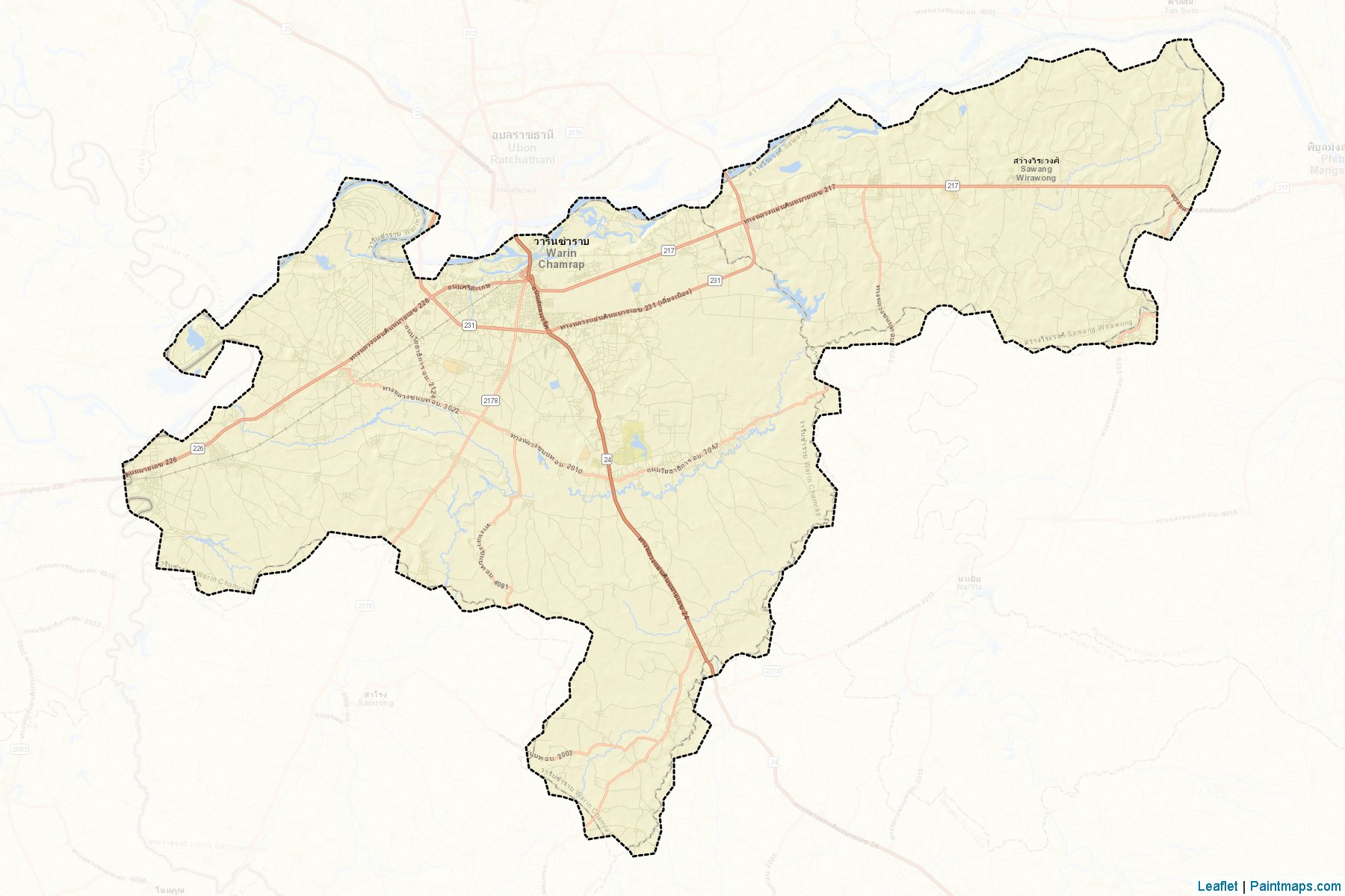 Warin Chamrap (Ubon Ratchathani) Map Cropping Samples-2