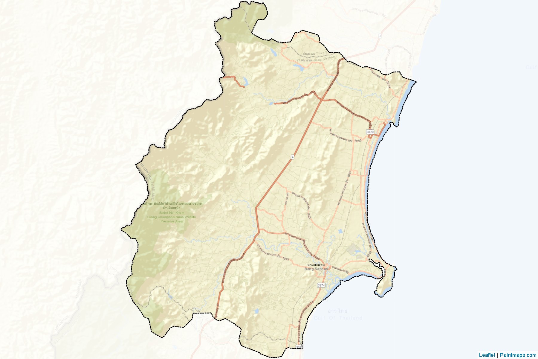 Muestras de recorte de mapas Bang Saphan (Prachuap Khiri Khan)-2