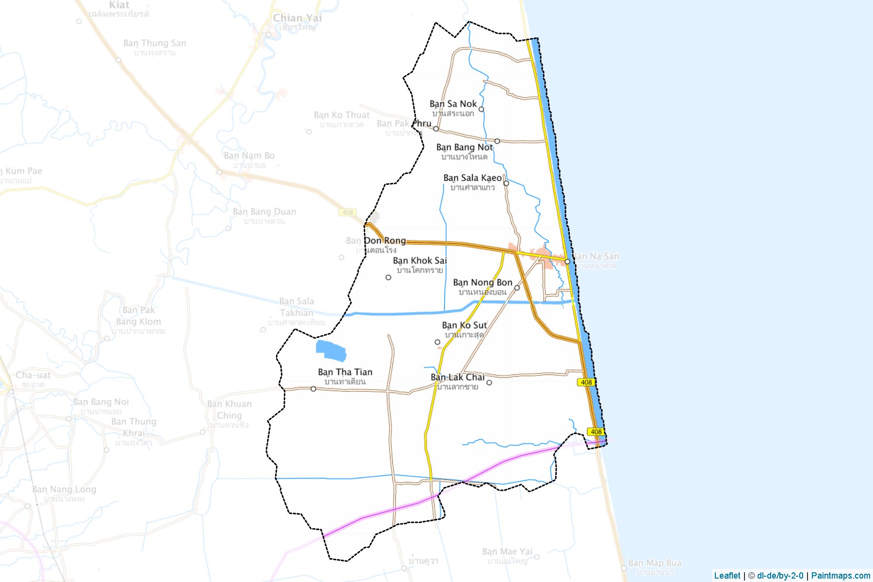 Muestras de recorte de mapas Hua Sai (Nakhon Si Thammarat)-1