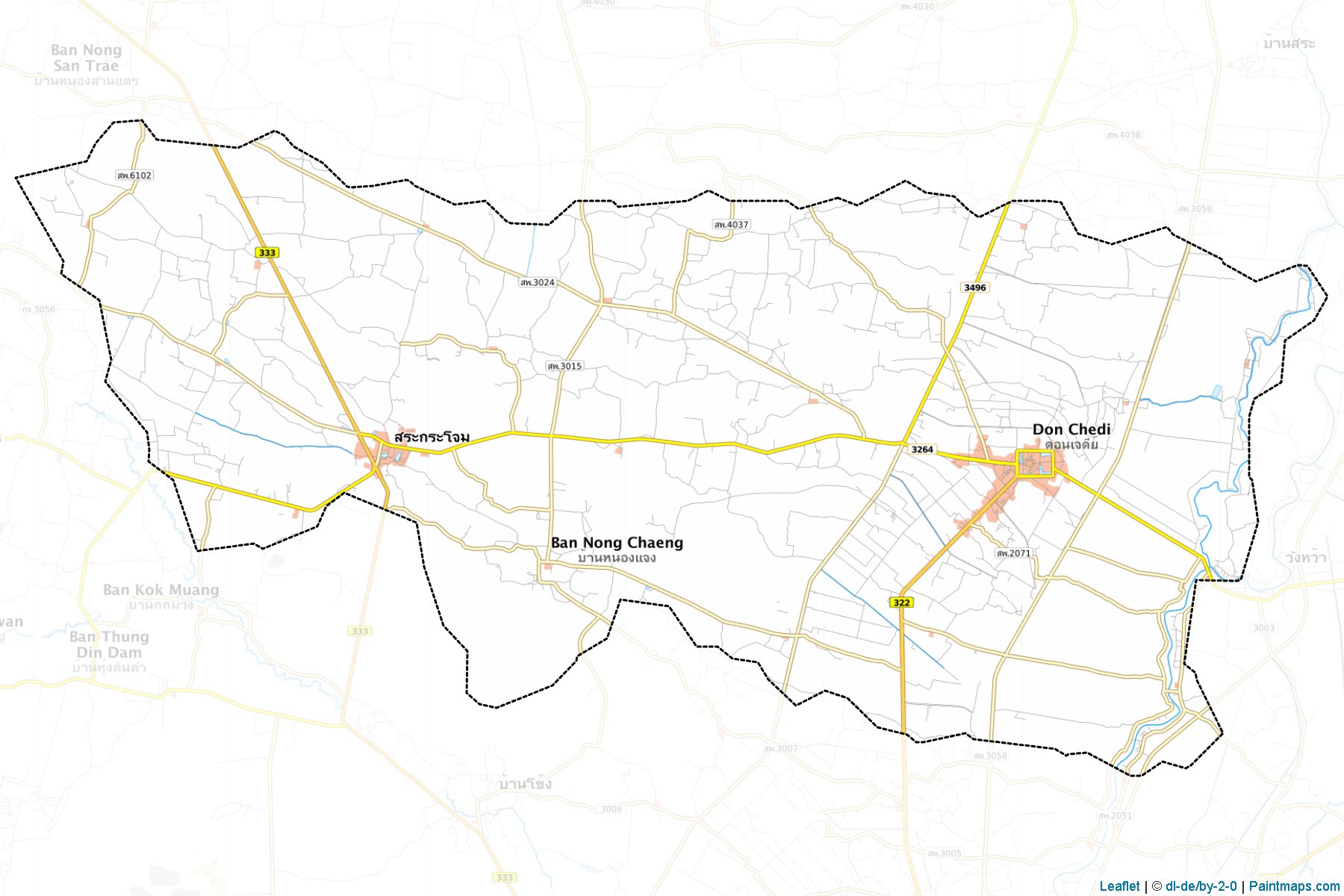 Muestras de recorte de mapas Don Chedi (Suphan Buri)-1