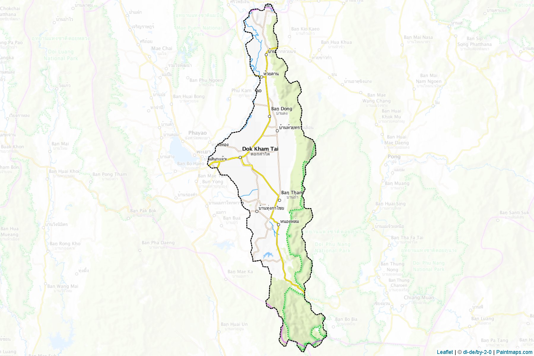 Muestras de recorte de mapas Dok Kham Tai (Phayao)-1