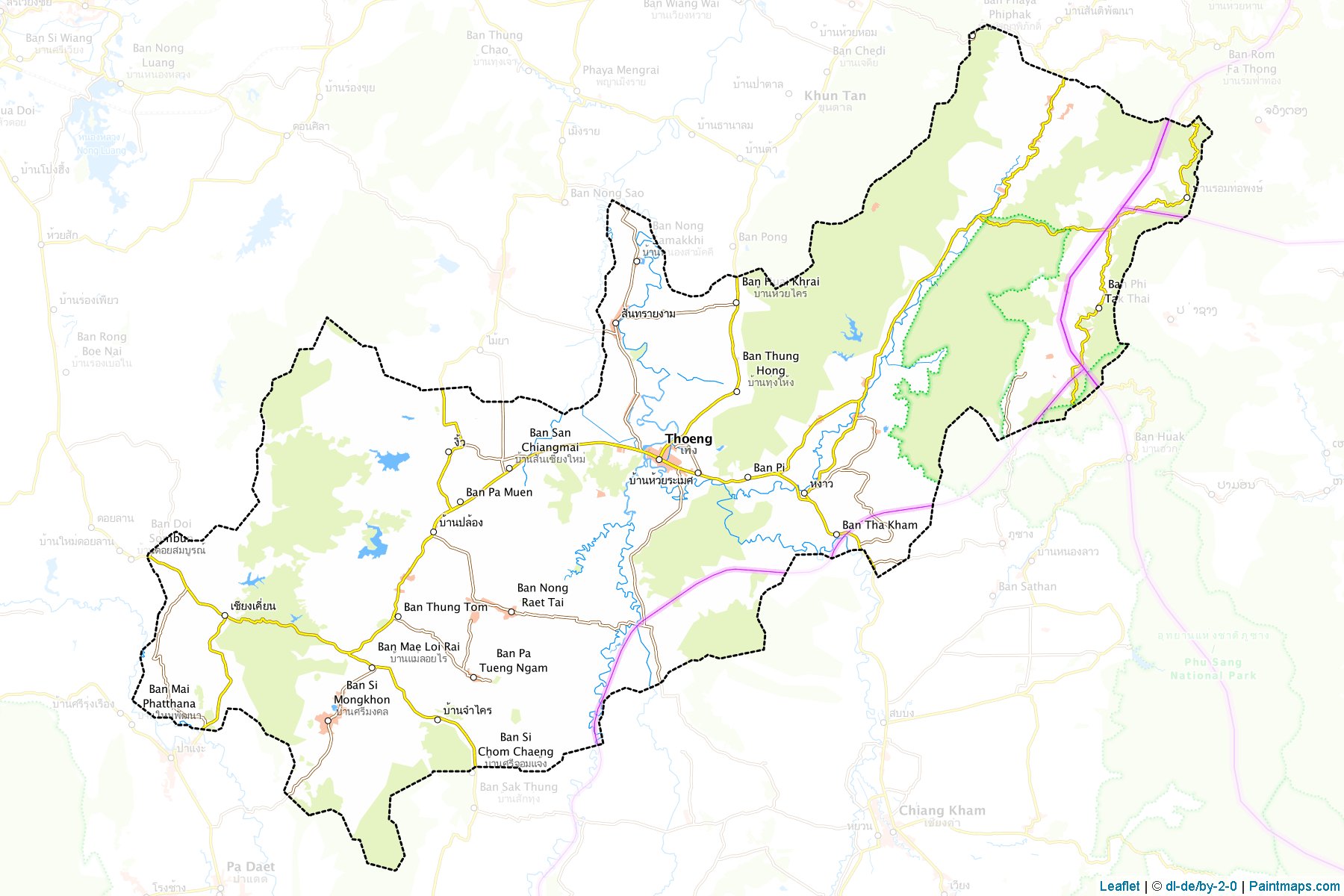 Thoeng (Chiang Rai) Map Cropping Samples-1