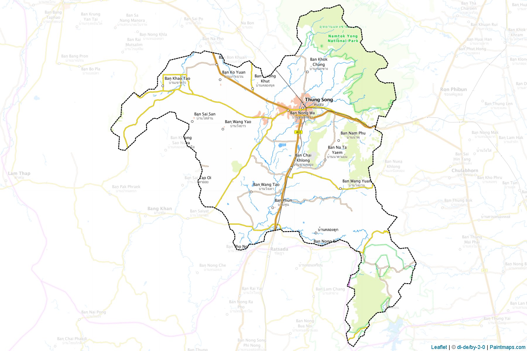 Muestras de recorte de mapas Thung Song (Nakhon Si Thammarat)-1