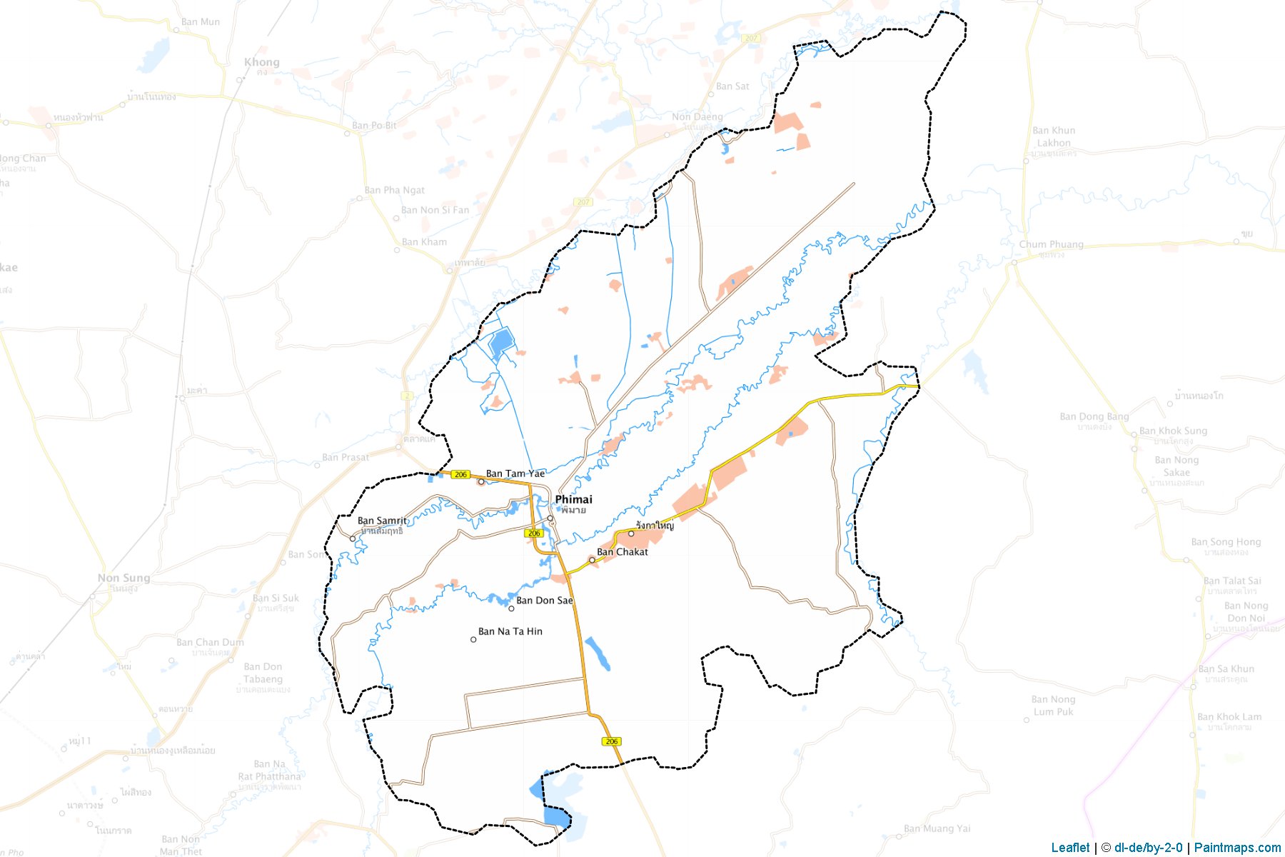 Phimai (Nakhon Ratchasima) Map Cropping Samples-1