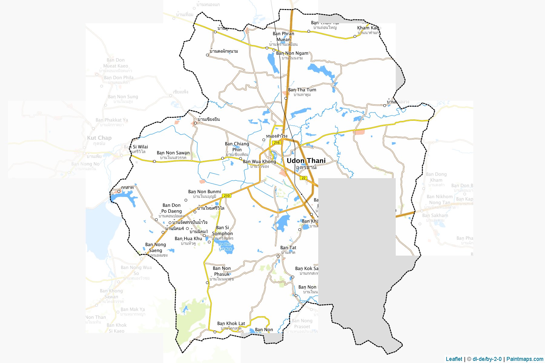 Udon Thani (Udon Thani) Map Cropping Samples-1