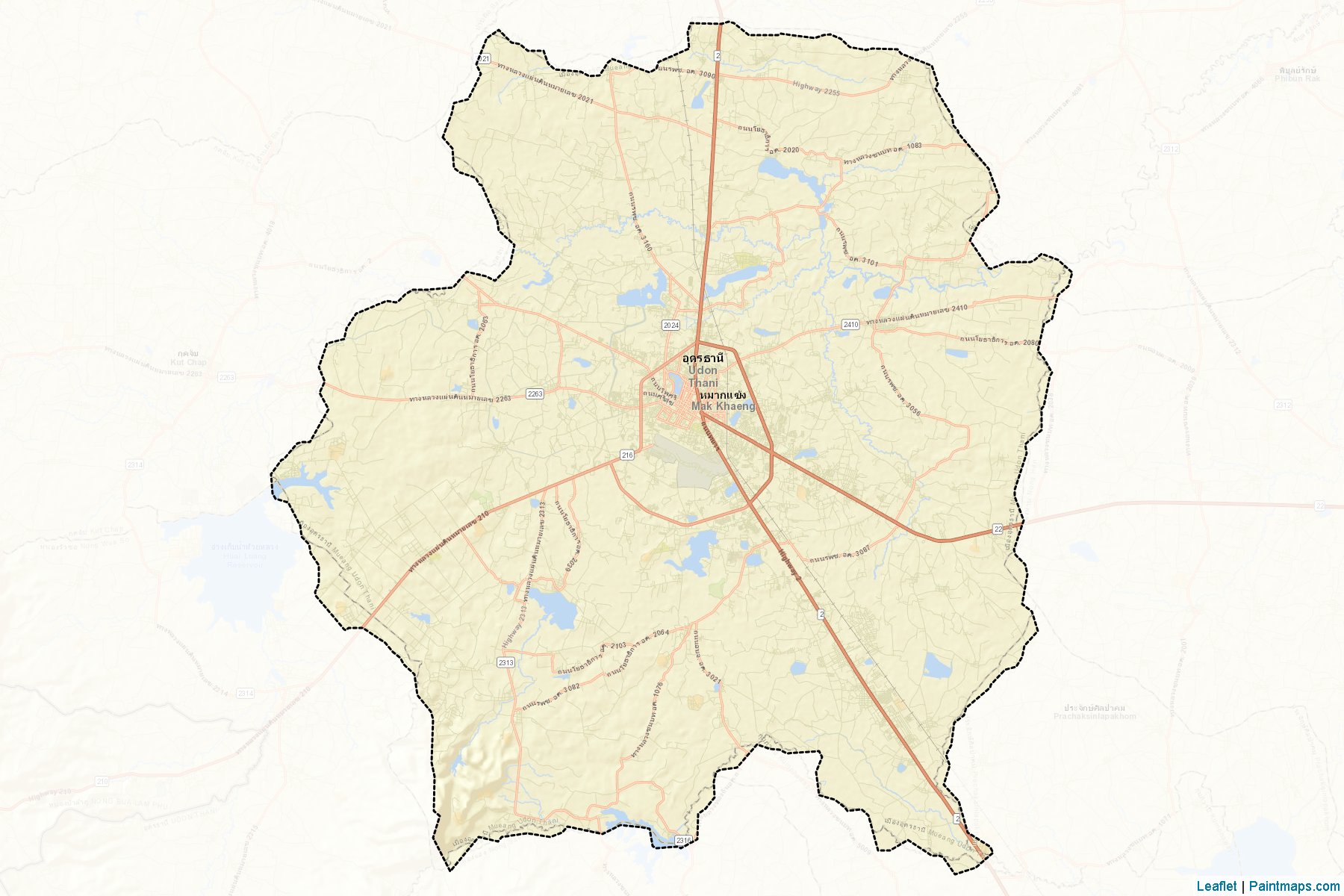 Udon Thani (Udon Thani) Map Cropping Samples-2