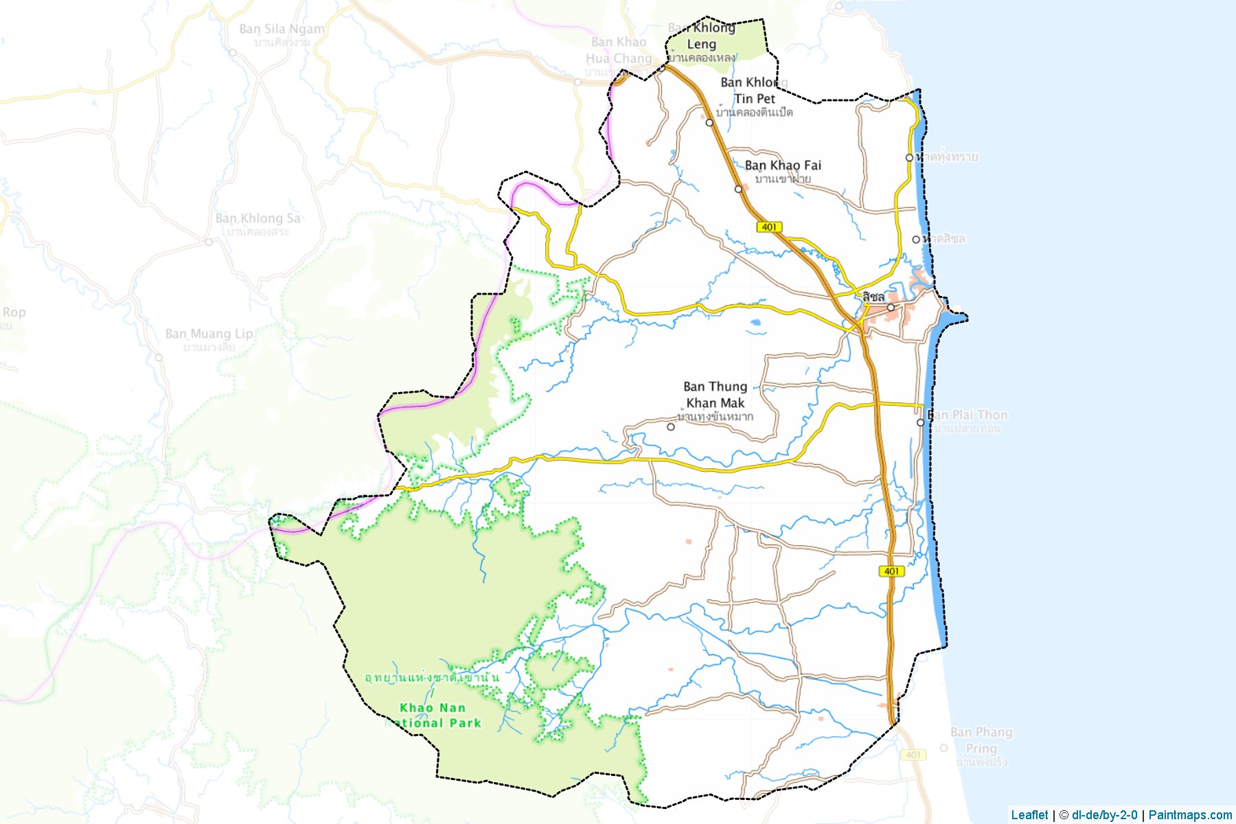 Amphoe Sichon (Nakhon Si Thammarat) Map Cropping Samples-1