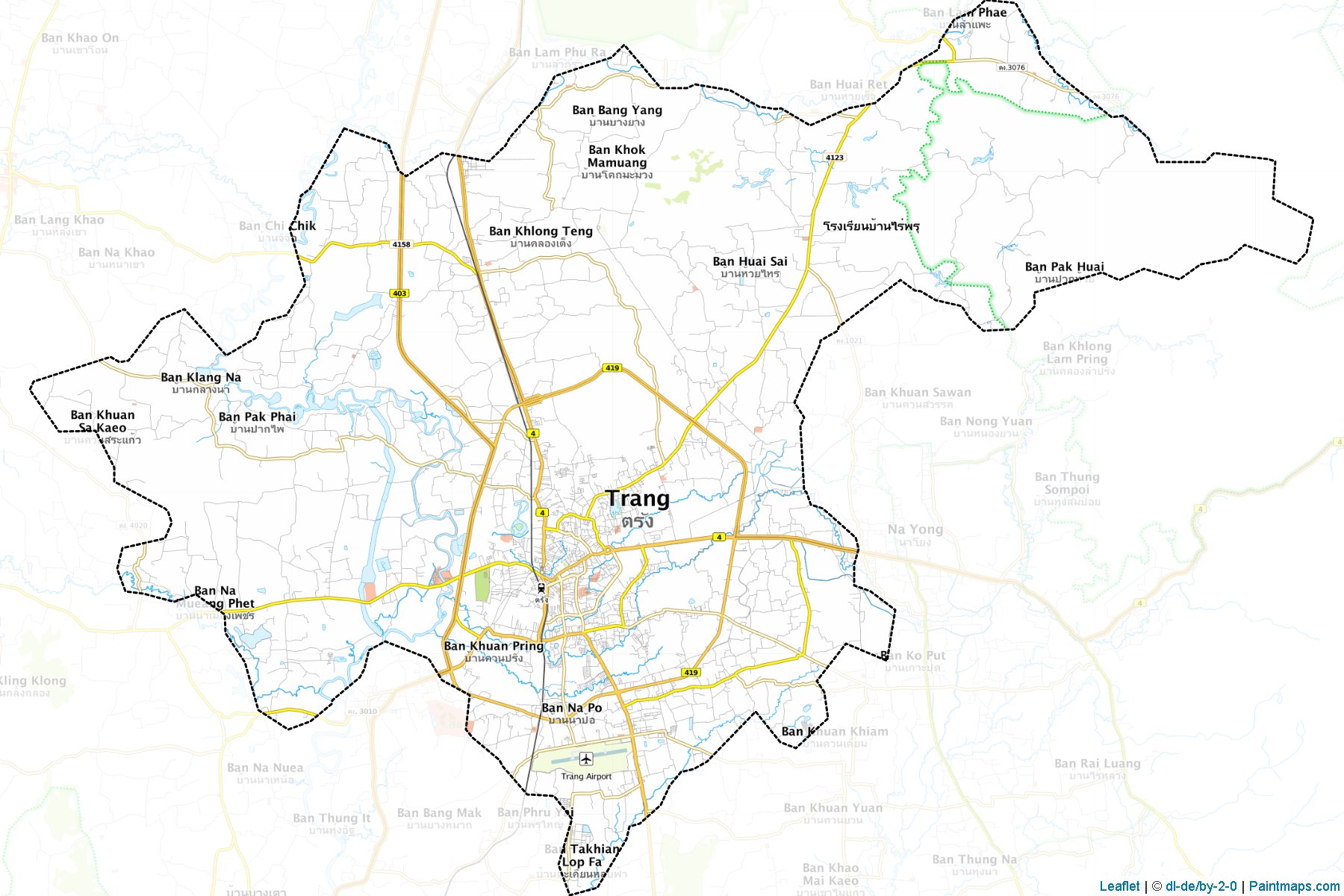 Muestras de recorte de mapas Muang Trang (Trang)-1