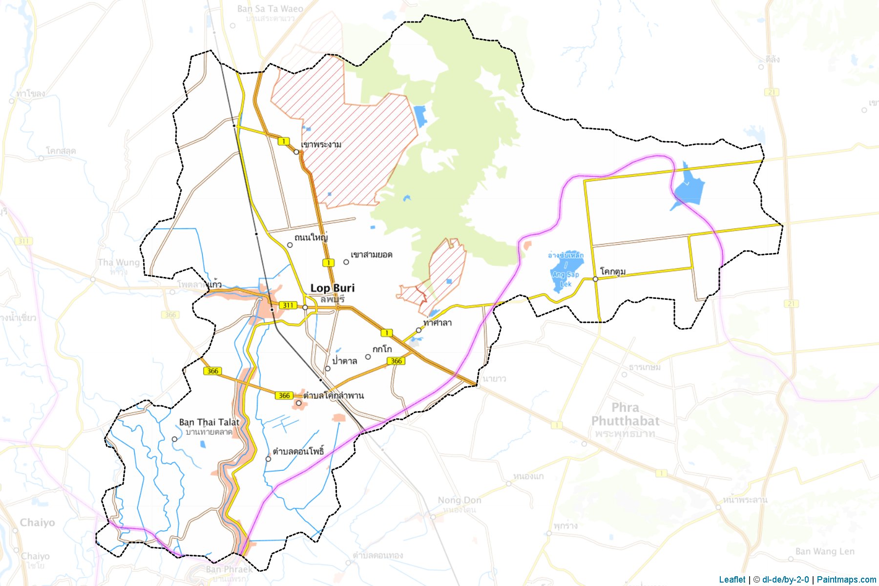 Lop Buri (Lopburi) Map Cropping Samples-1