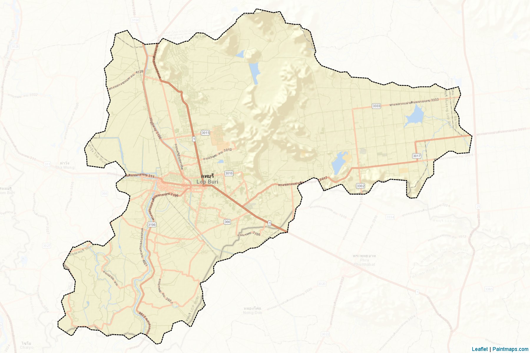 Lop Buri (Lopburi) Map Cropping Samples-2