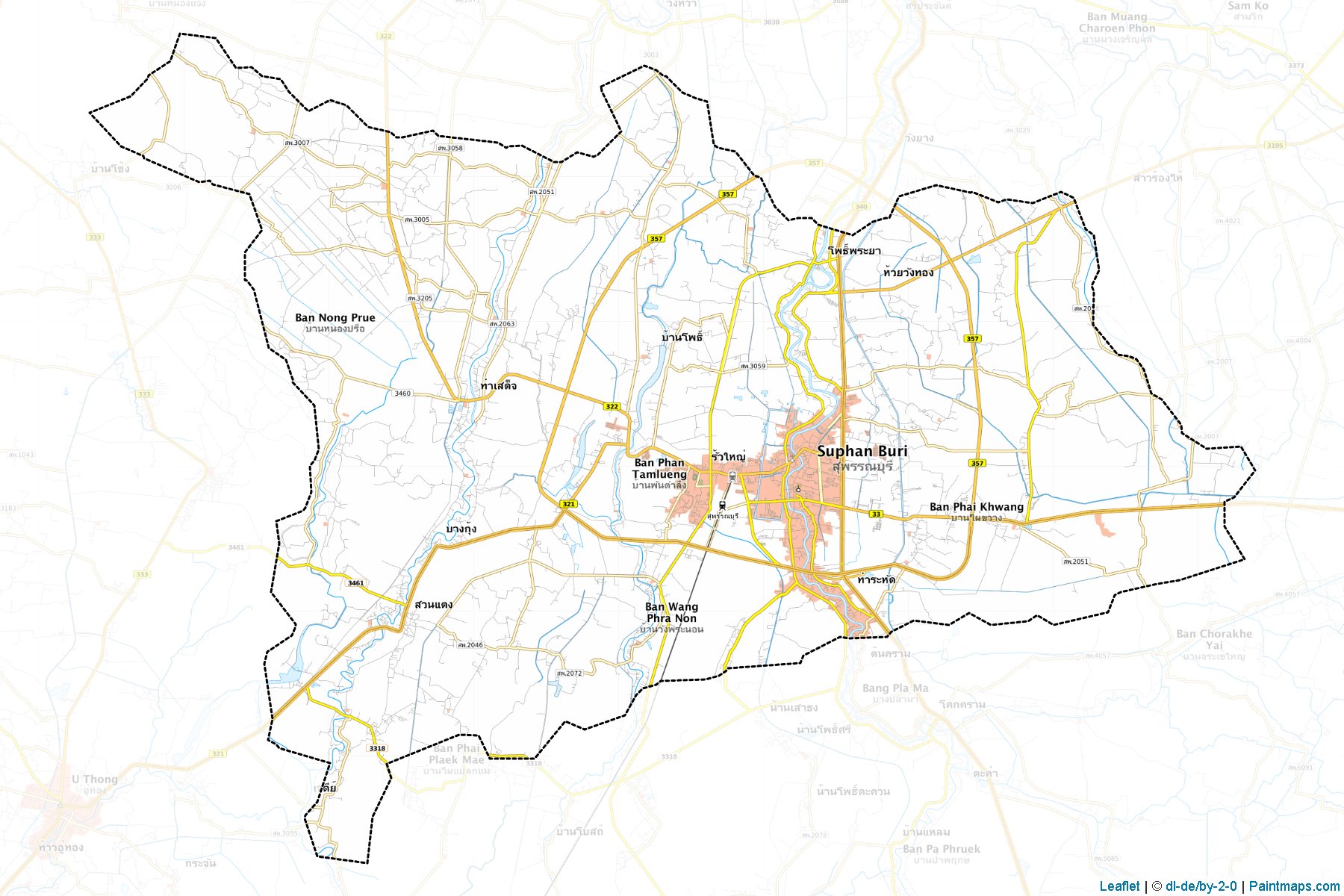 Muestras de recorte de mapas Muang Suphan Buri (Suphan Buri)-1