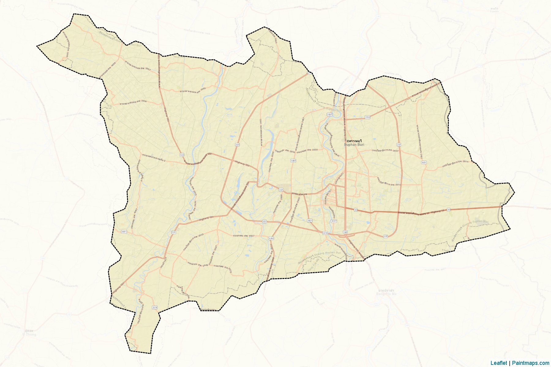 Suphan Buri (Suphan Buri) Map Cropping Samples-2