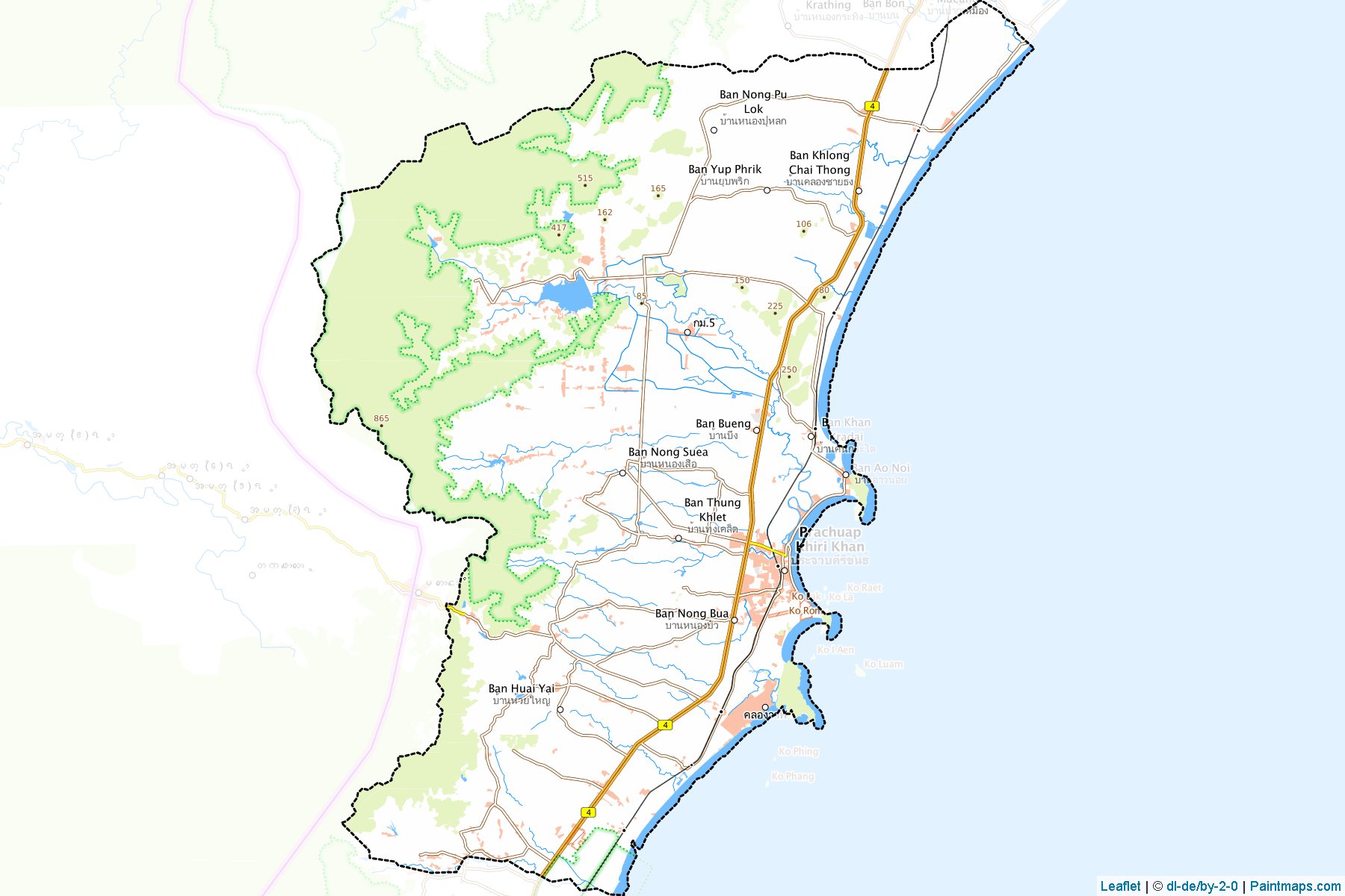 Prachuap Khiri Khan (Prachuap Khiri Khan) Map Cropping Samples-1