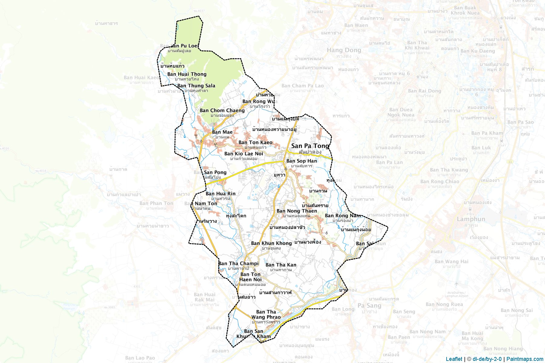 San Pa Tong (Chiang Mai) Map Cropping Samples-1