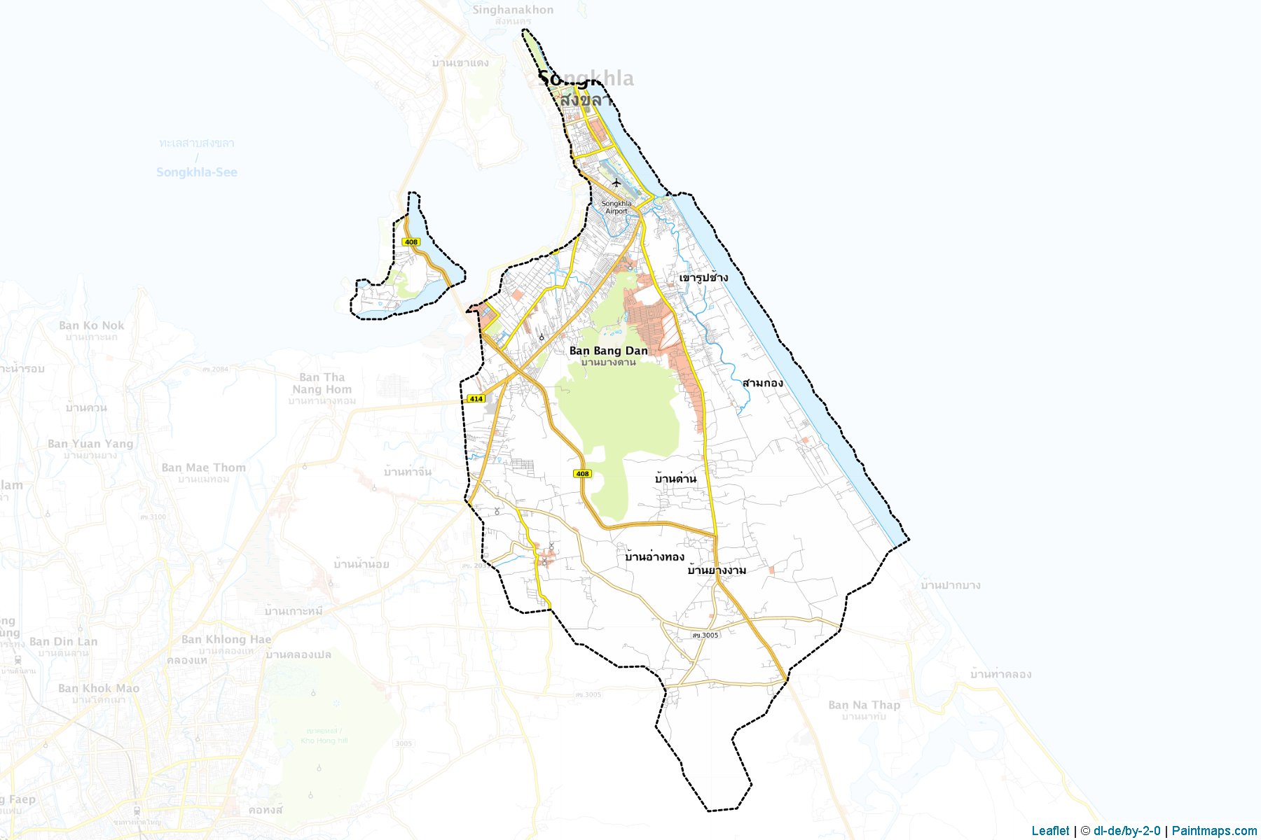 Muestras de recorte de mapas Muang Songkhla (Songkhla)-1