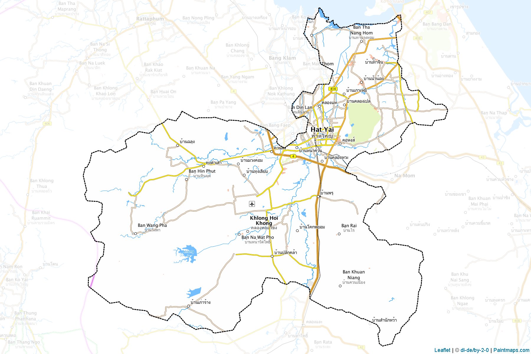 Muestras de recorte de mapas Hat Yai (Songkhla)-1