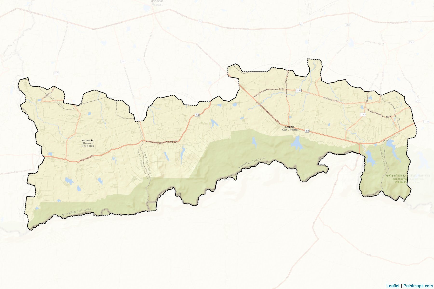 Muestras de recorte de mapas Kap Choeng (Surin)-2