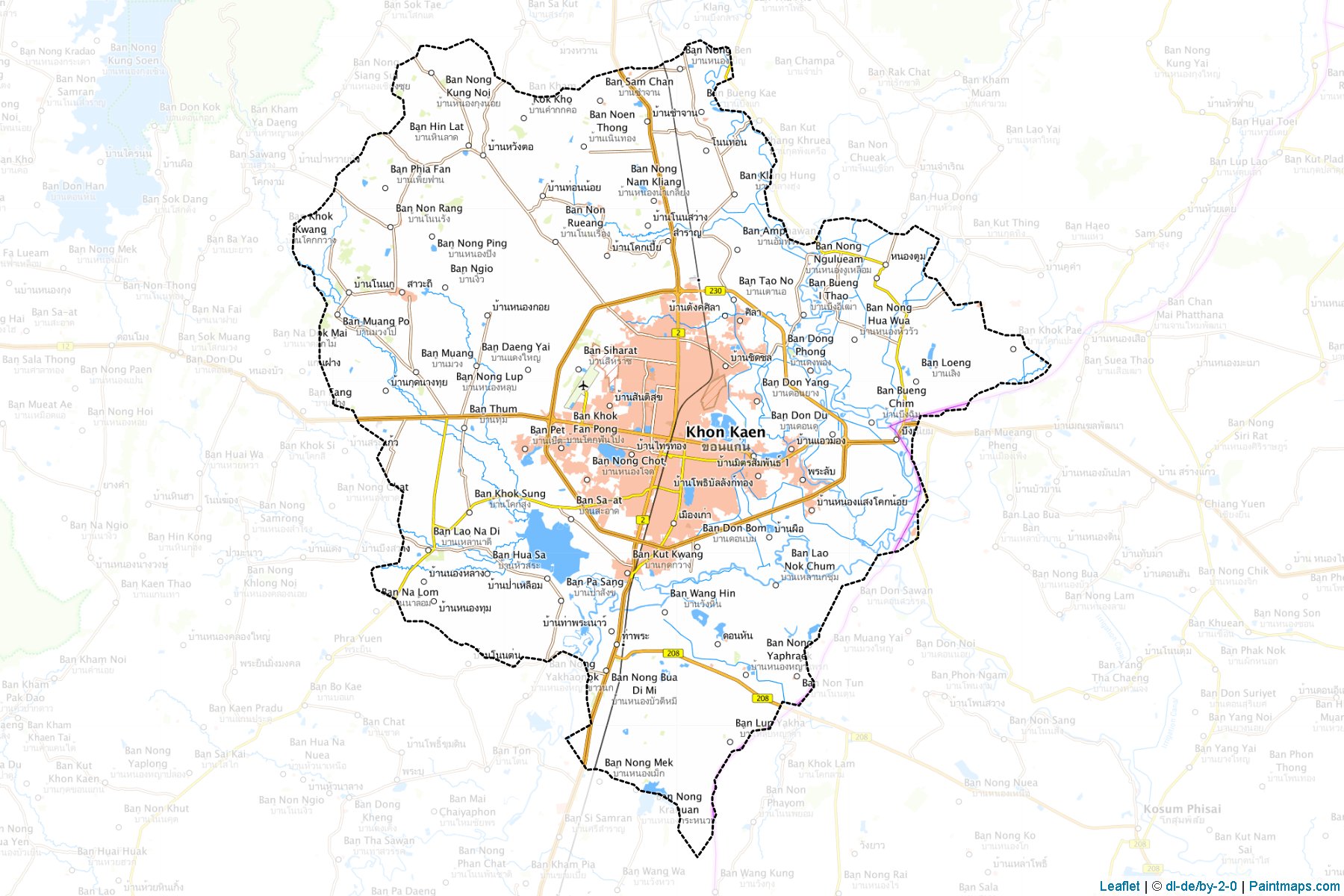 Muang Khon Kaen (Khon Kaen) Haritası Örnekleri-1