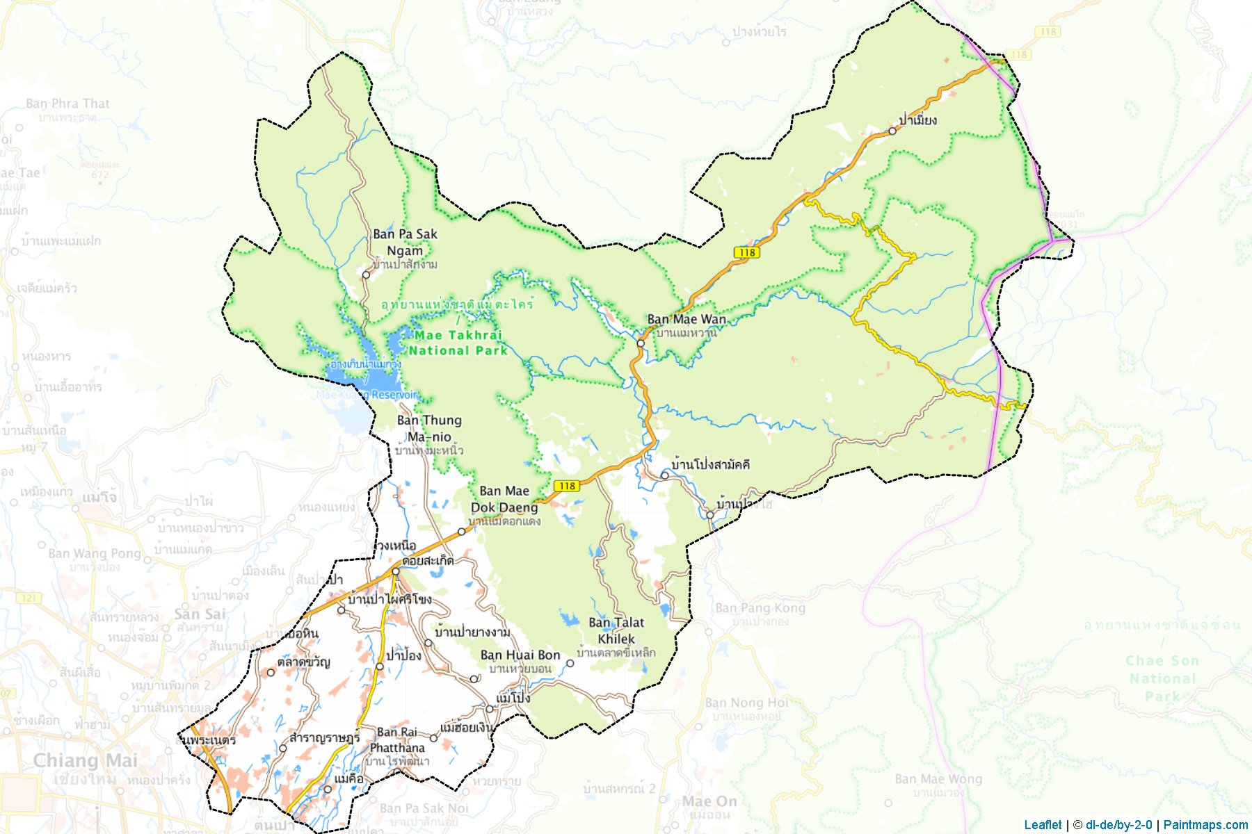 Muestras de recorte de mapas Doi Saket (Chiang Mai)-1