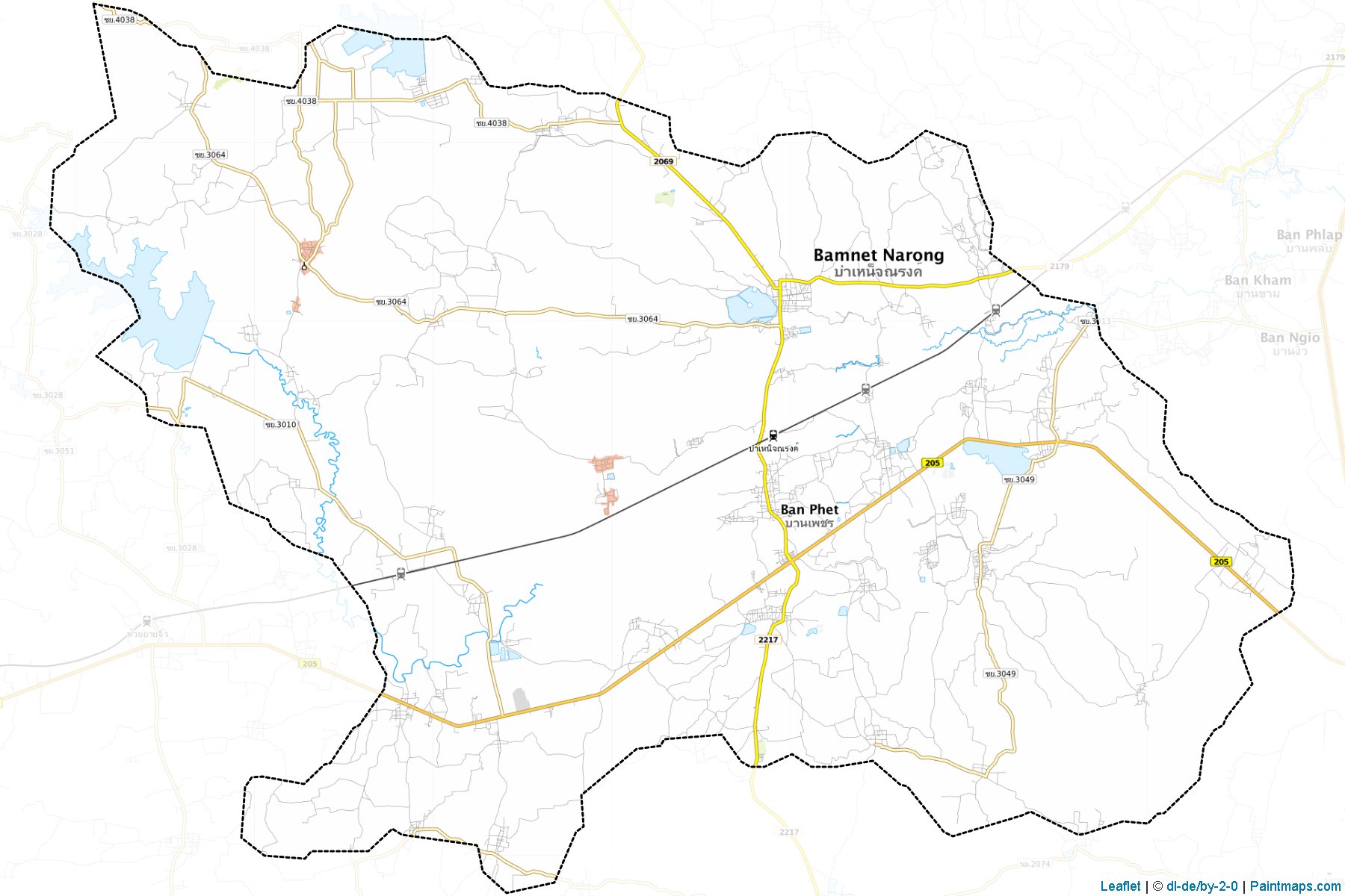 Muestras de recorte de mapas Bamnet Narong (Chaiyaphum)-1