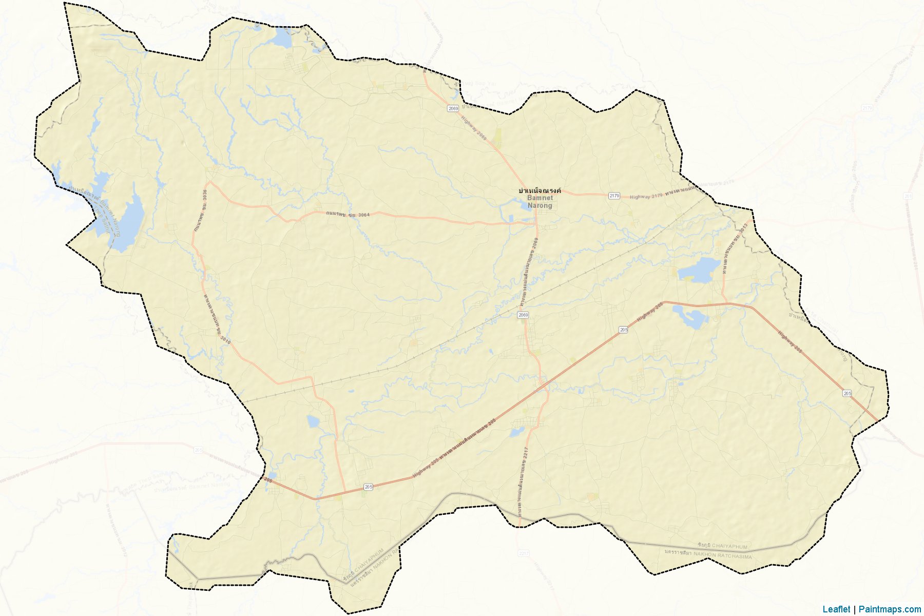 Muestras de recorte de mapas Bamnet Narong (Chaiyaphum)-2