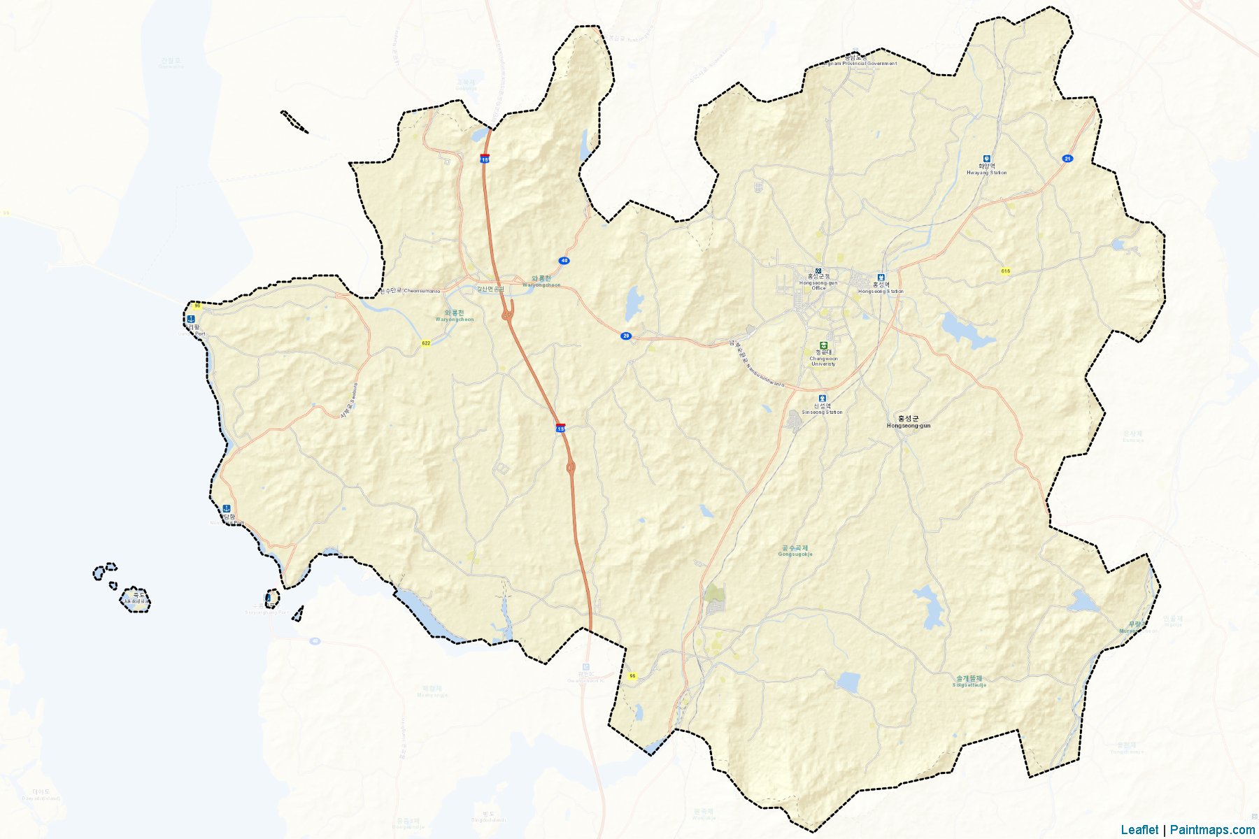 Hongseong (Chungcheongnam-Do) Map Cropping Samples-2