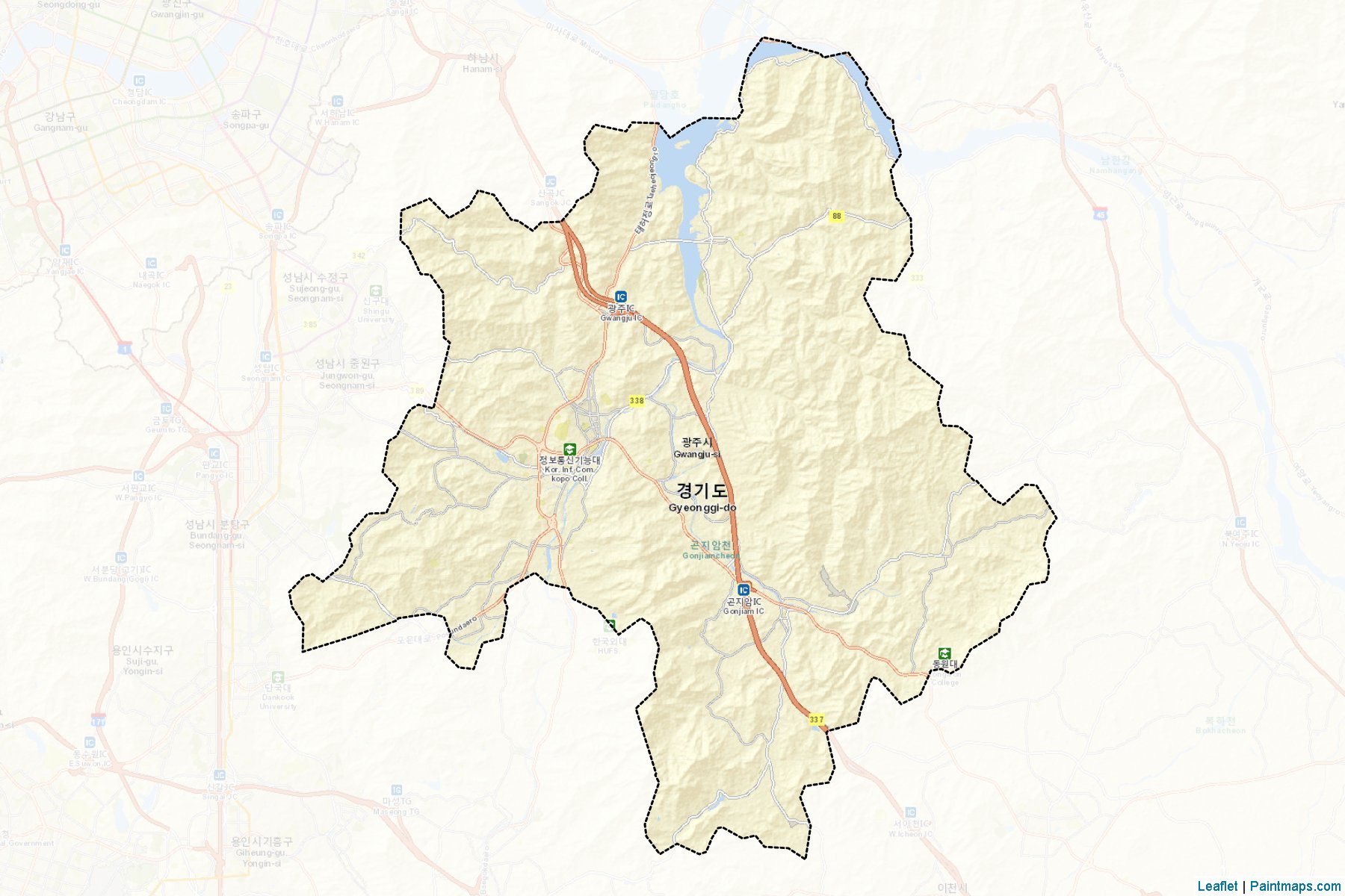 Muestras de recorte de mapas Gwangju (Gyeonggi)-2