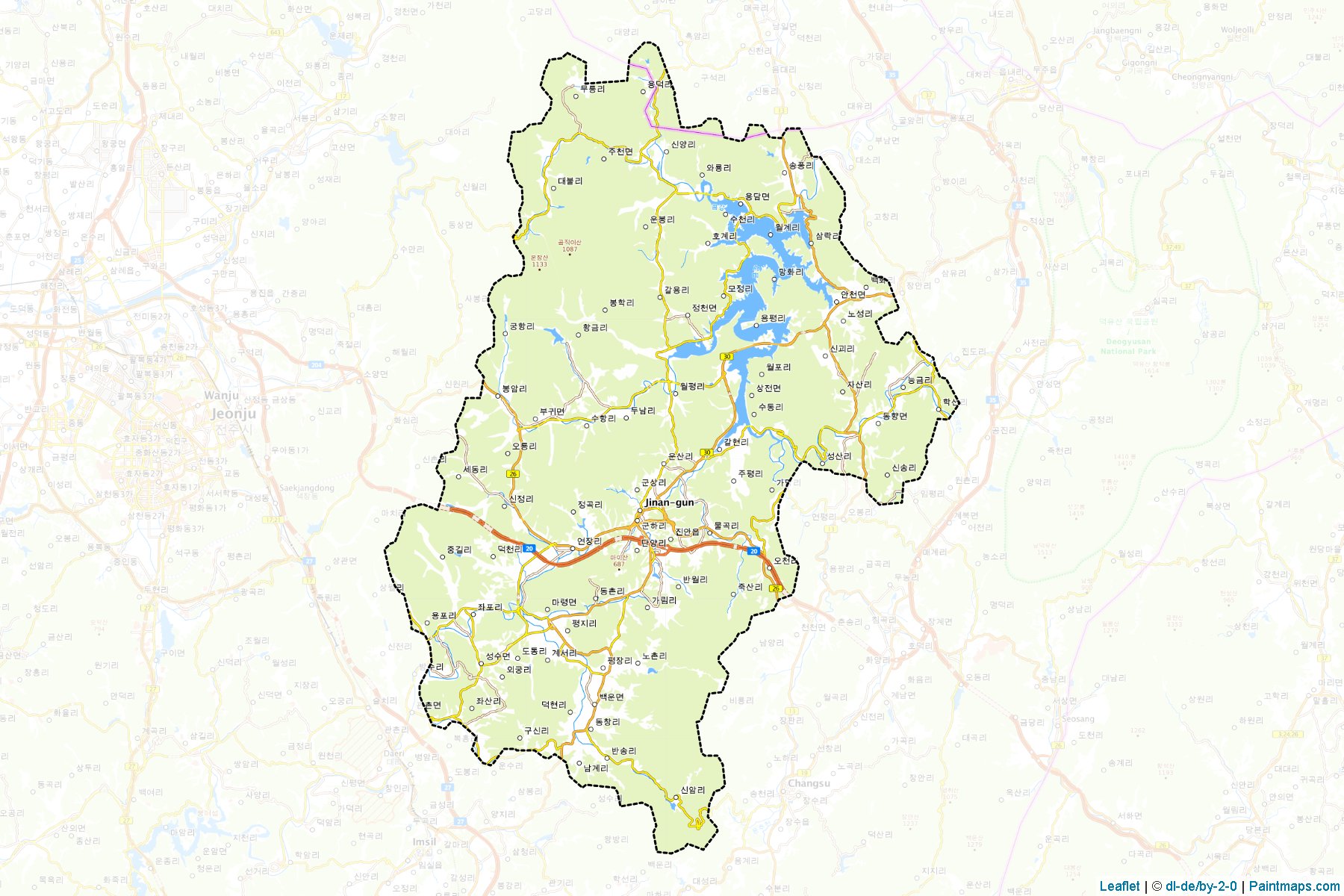 Muestras de recorte de mapas Jinan (North Jeolla)-1