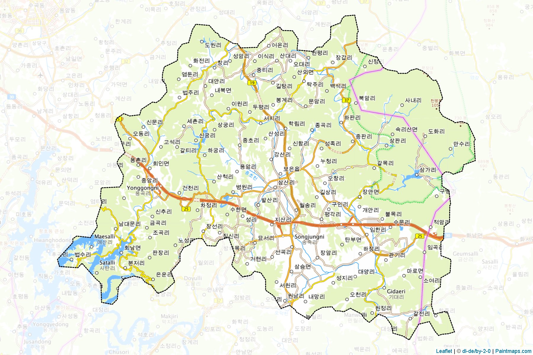 Boeun (Chungcheongbuk-Do) Map Cropping Samples-1