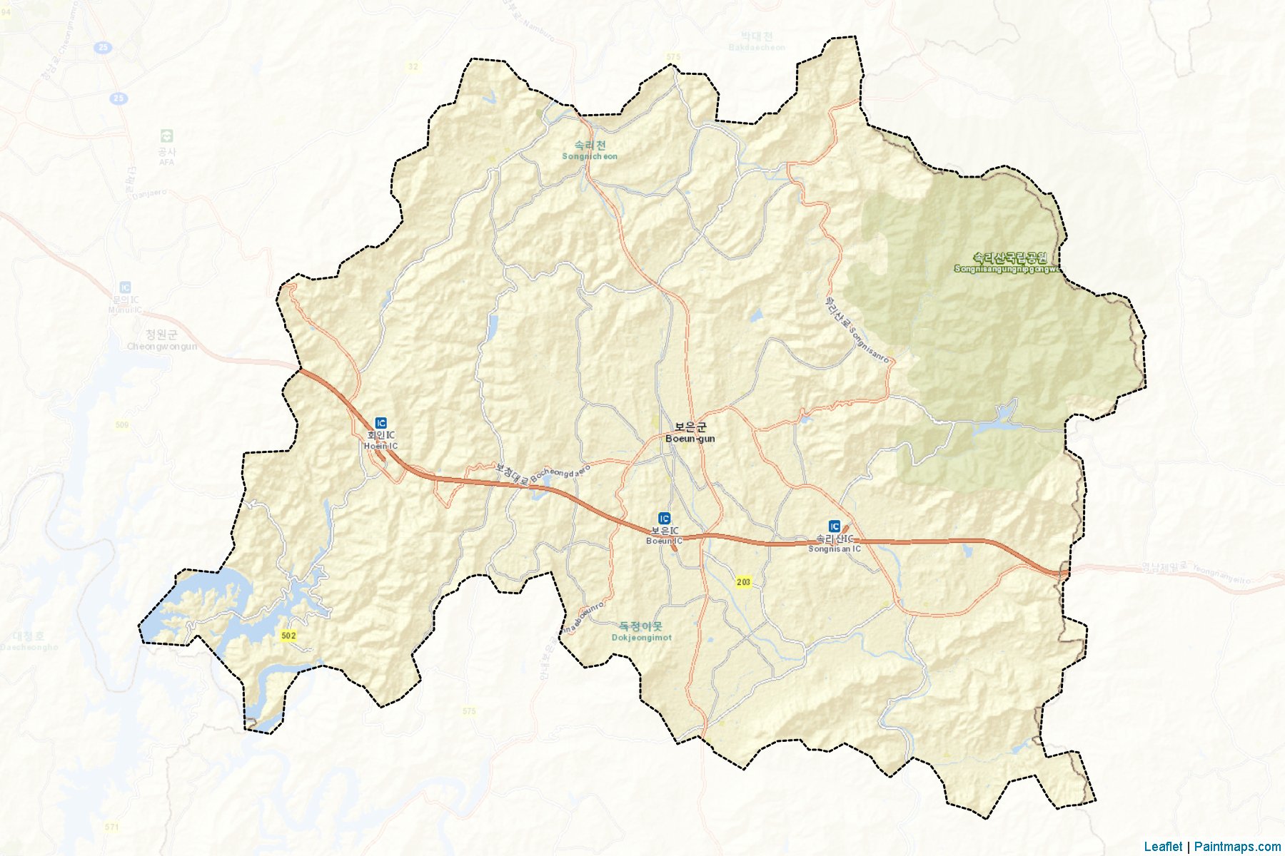 Boeun (Kuzey Çungçeong) Haritası Örnekleri-2