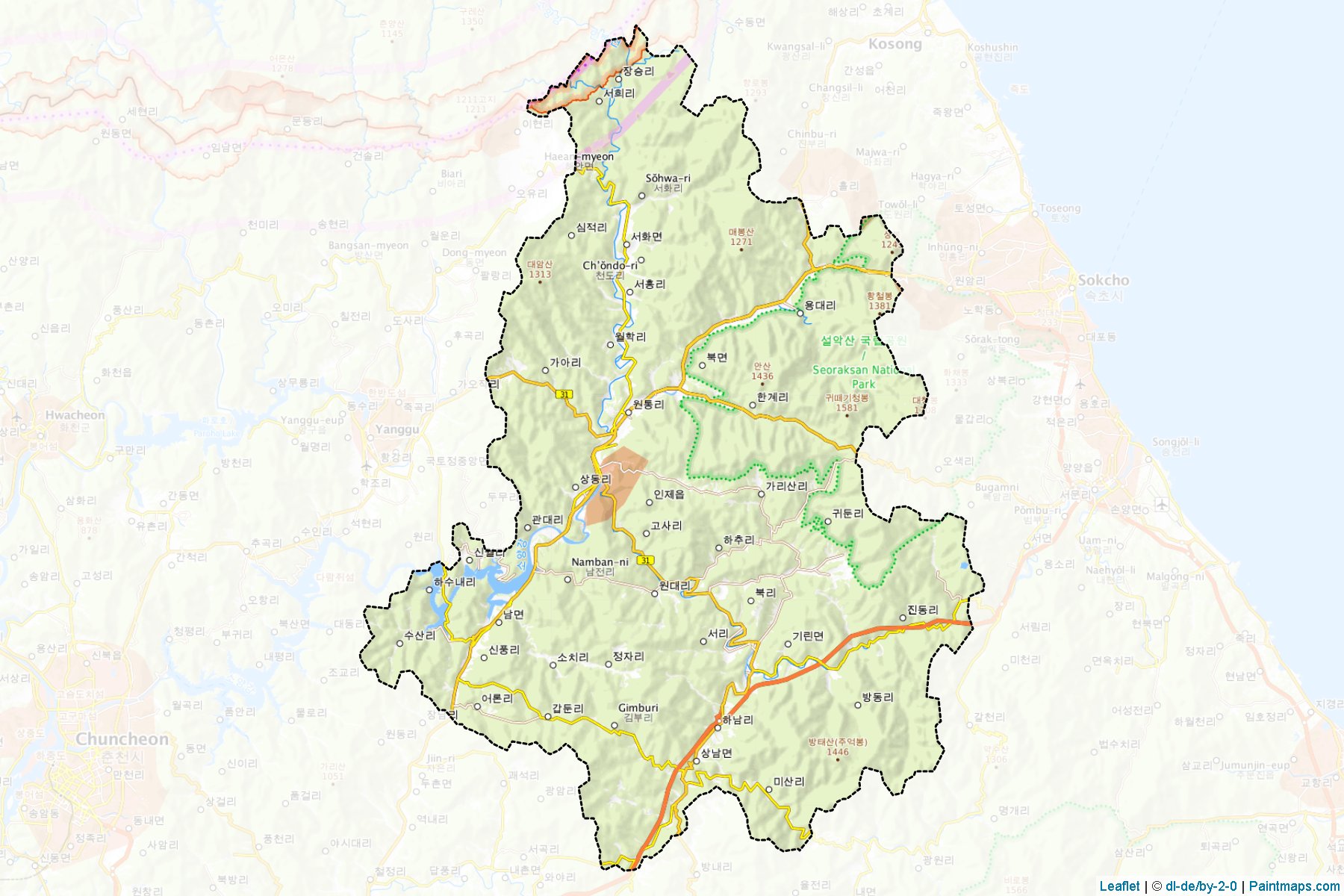 Inje (Kangwon-Do) Map Cropping Samples-1