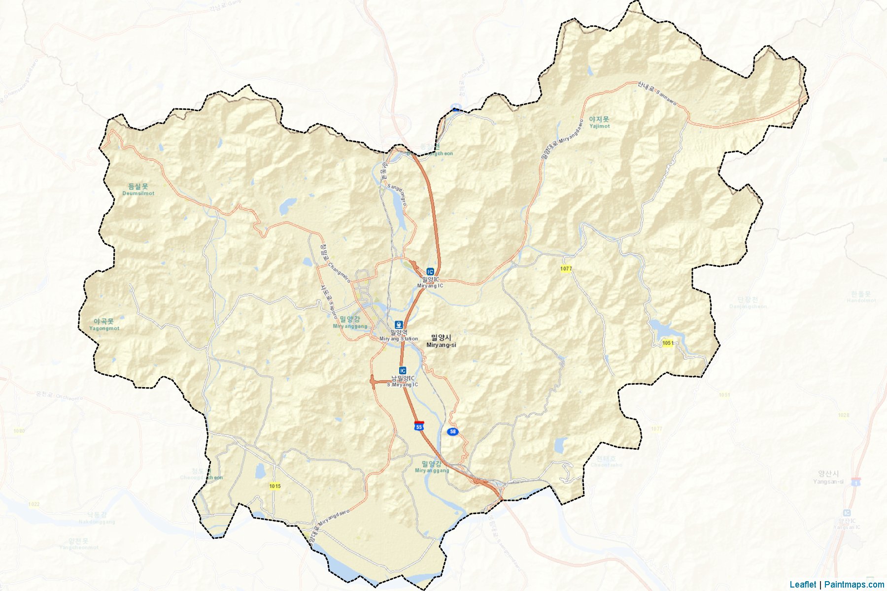 Miryang (Gyeongsangnam-Do) Map Cropping Samples-2