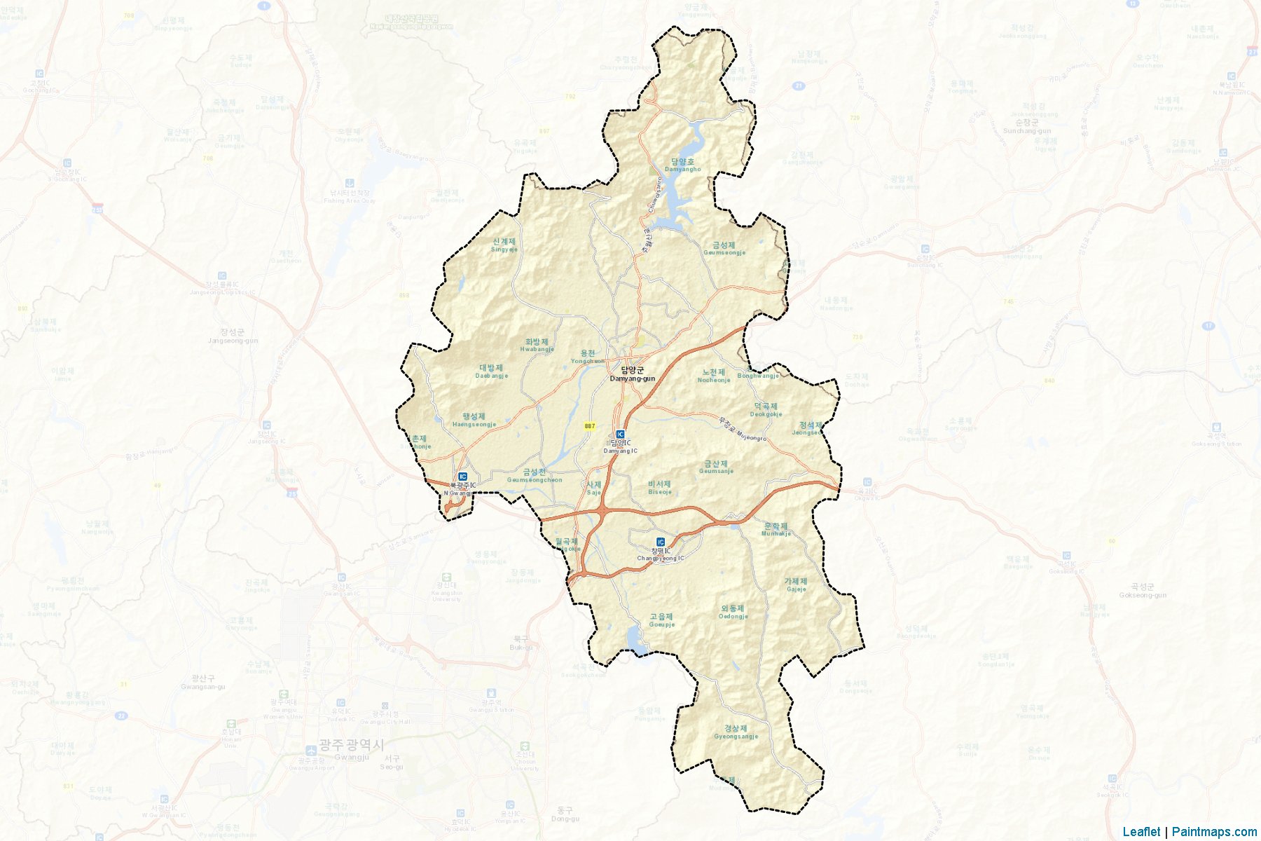 Damyang (Jeollanam-Do) Map Cropping Samples-2