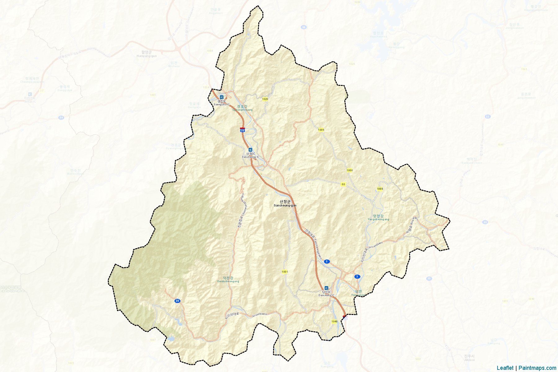 Sancheong (Gyeongsangnam-Do) Map Cropping Samples-2