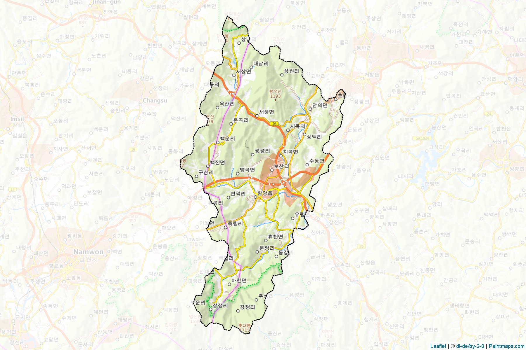 Hamyang (Gyeongsangnam-Do) Map Cropping Samples-1