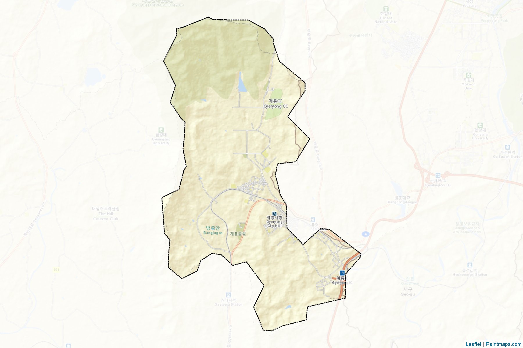 Muestras de recorte de mapas Gyeryong (South Chungcheong)-2