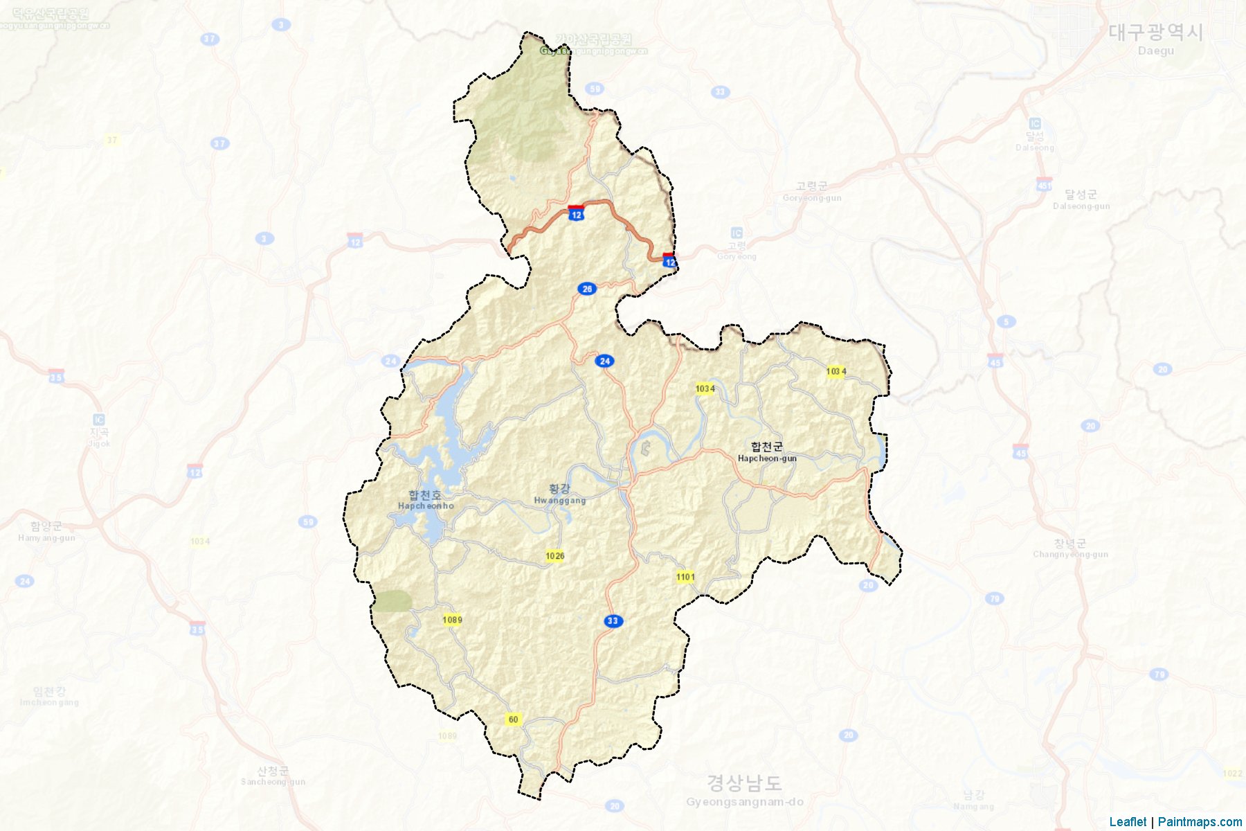 Muestras de recorte de mapas Hapcheon (South Gyeongsang)-2