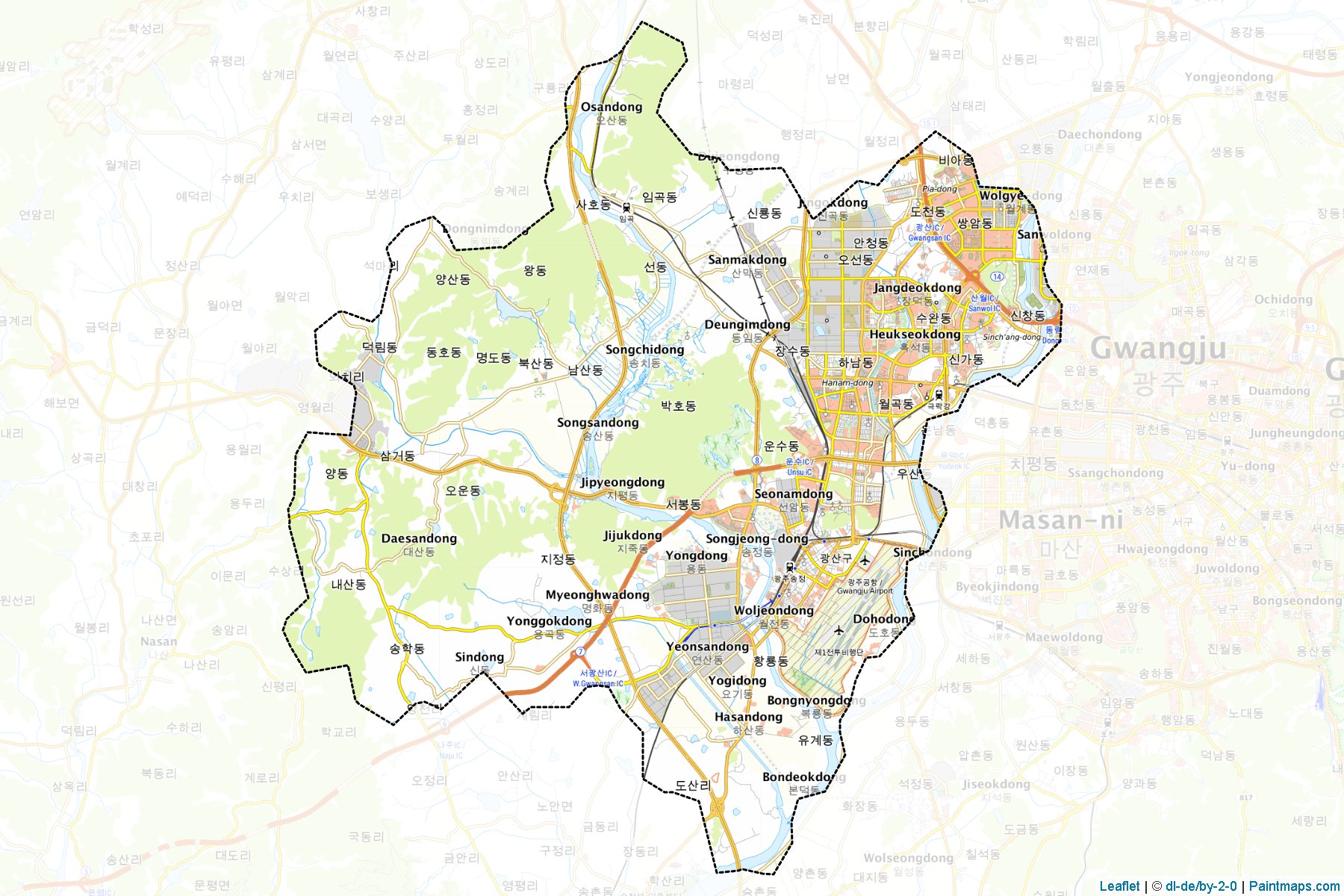 Gwangsan (Gwangju) Haritası Örnekleri-1