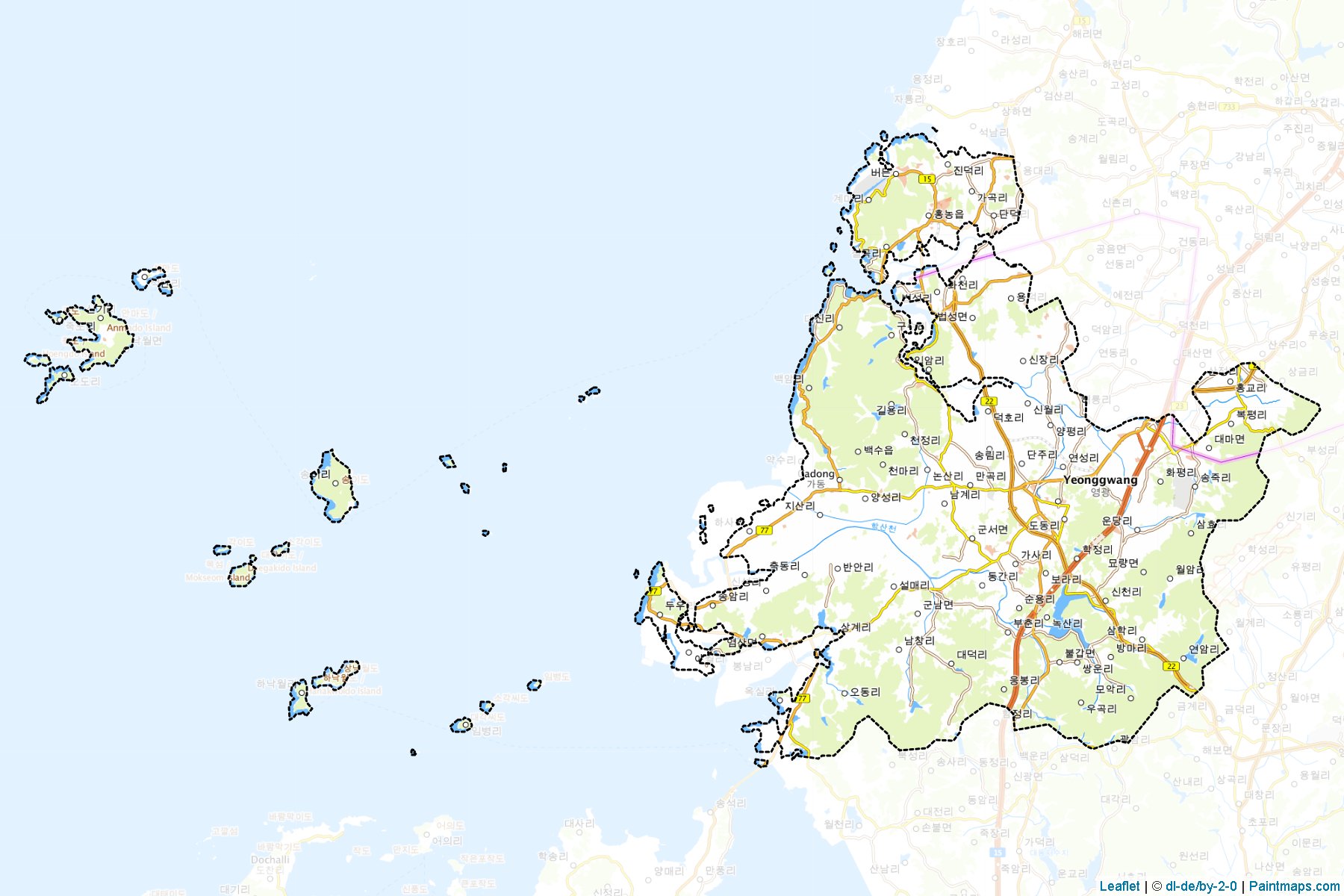 Muestras de recorte de mapas Yeonggwang (South Jeolla)-1